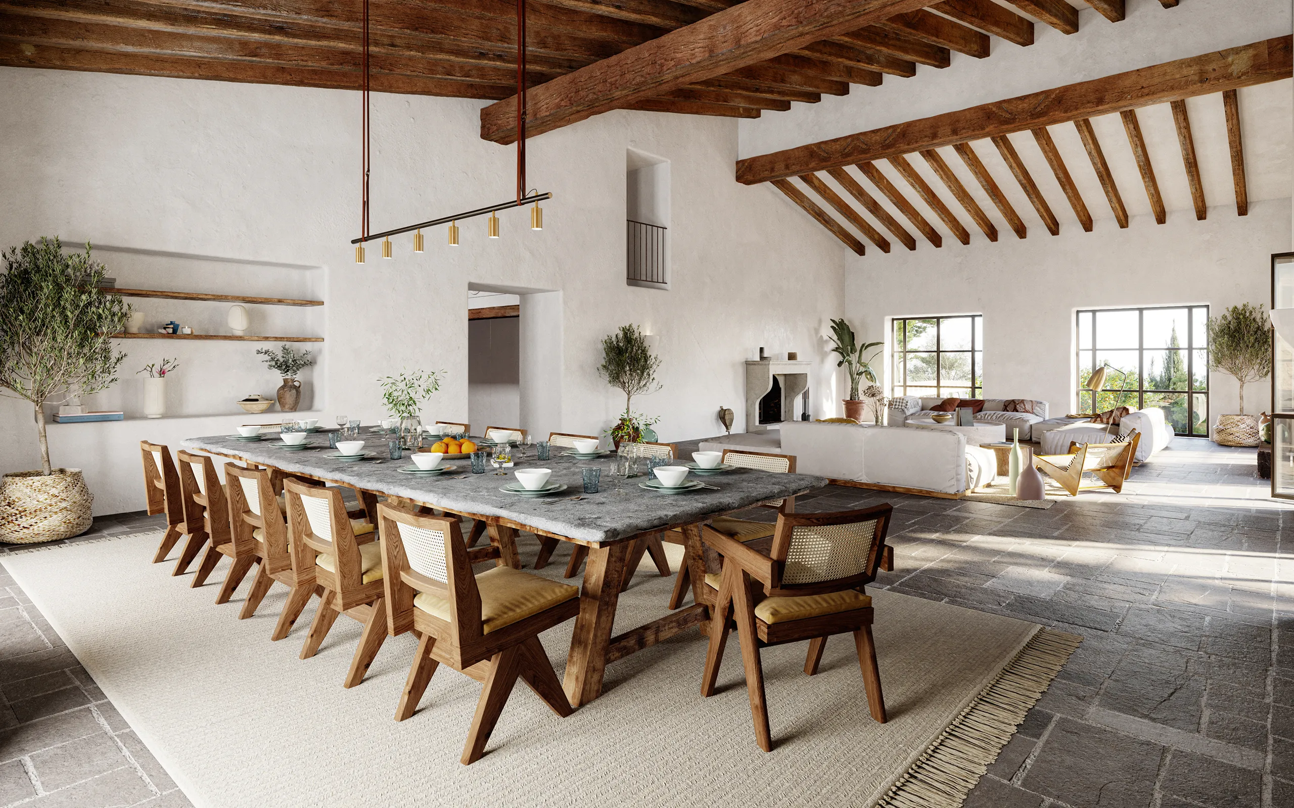 Villa Soller Mallorca Dining Architectural Visualisations