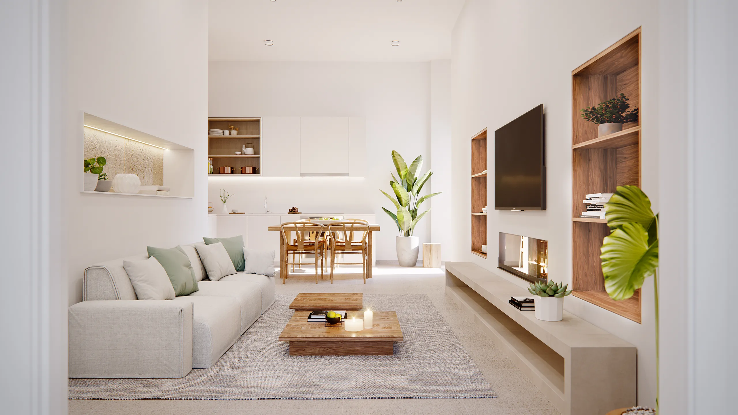 Apartments Sta Maria Mallorca Living Architectural Rendering