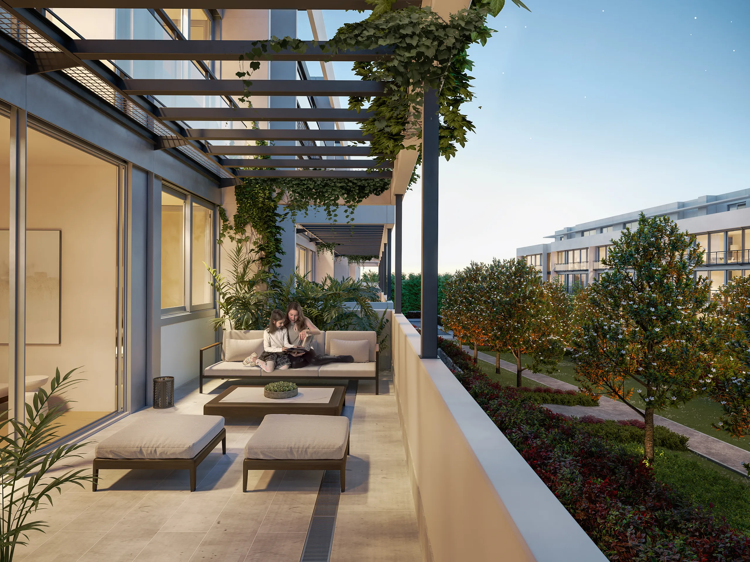 Housing Aravaca Madrid terrace photorealistic 3d