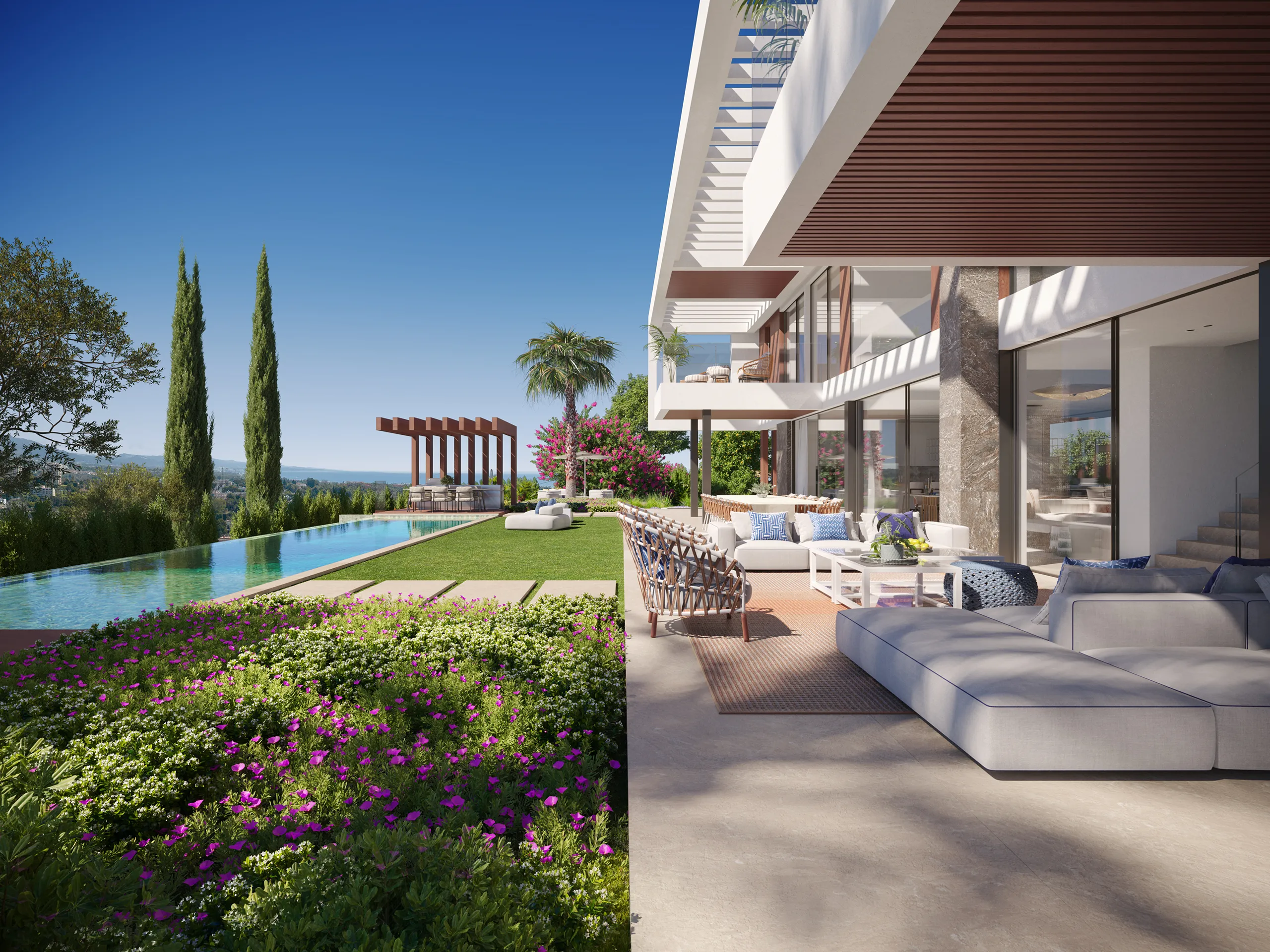 Villa Marbella terrace Property Branding 3D