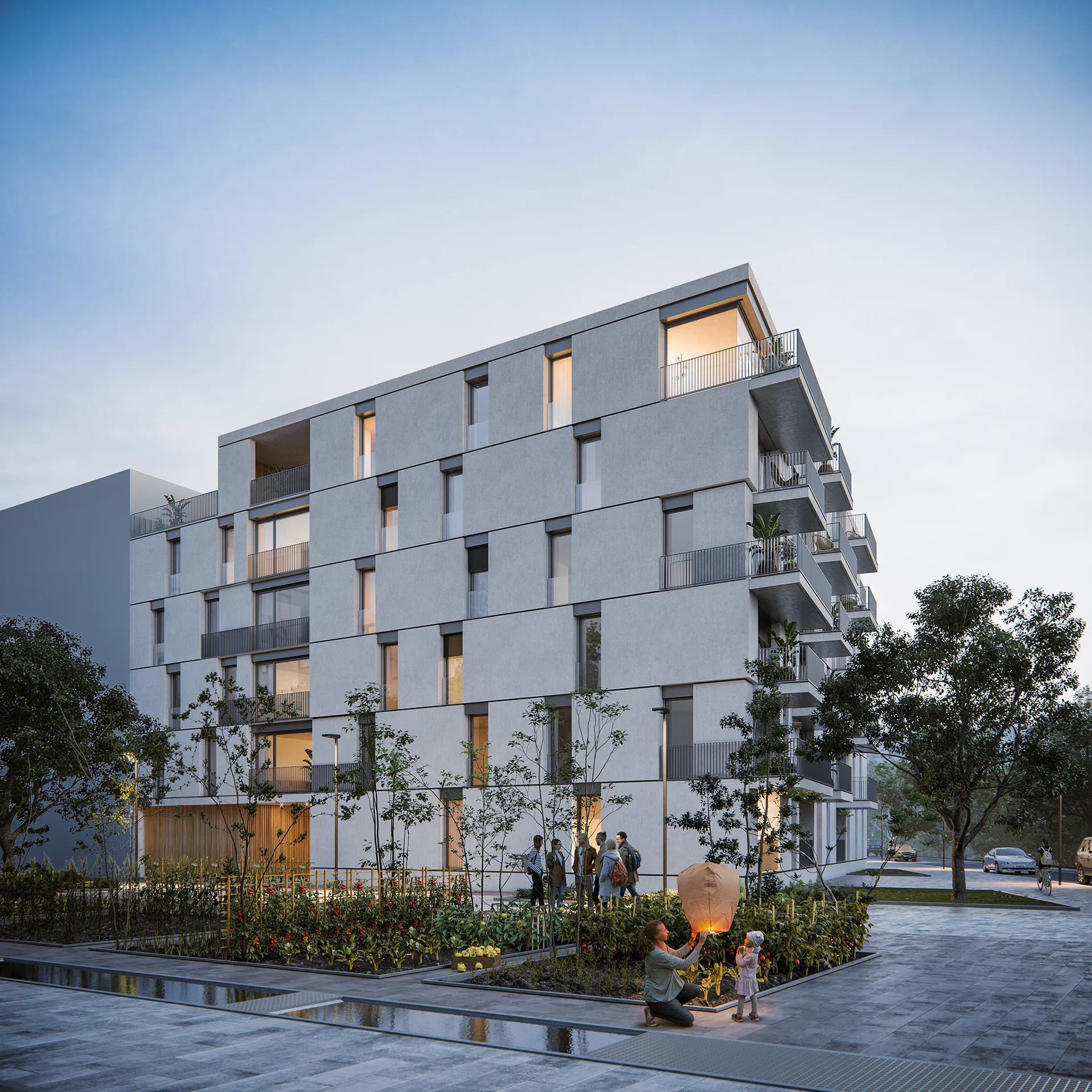 Residences Lausanne Switzerland Fassade eye level Architectural Visualisations