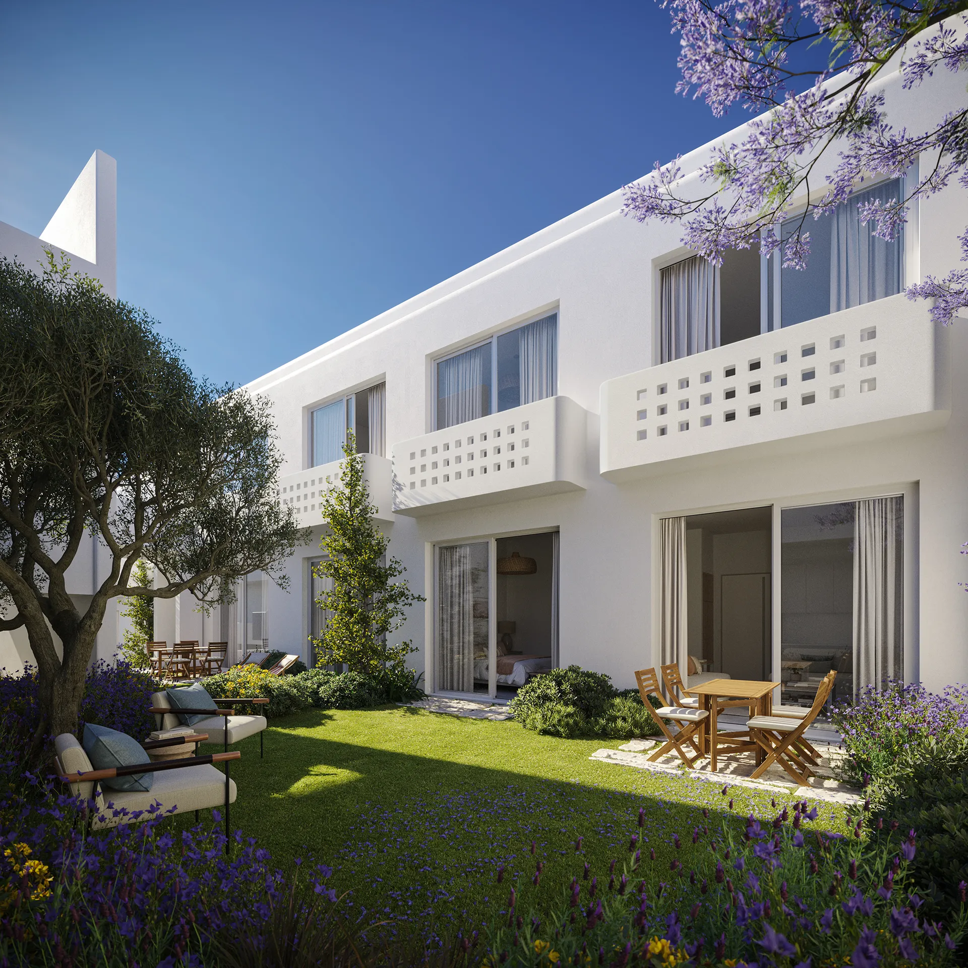 Apartments Kyrenia Cyprus Garden Photorealistic Visualization