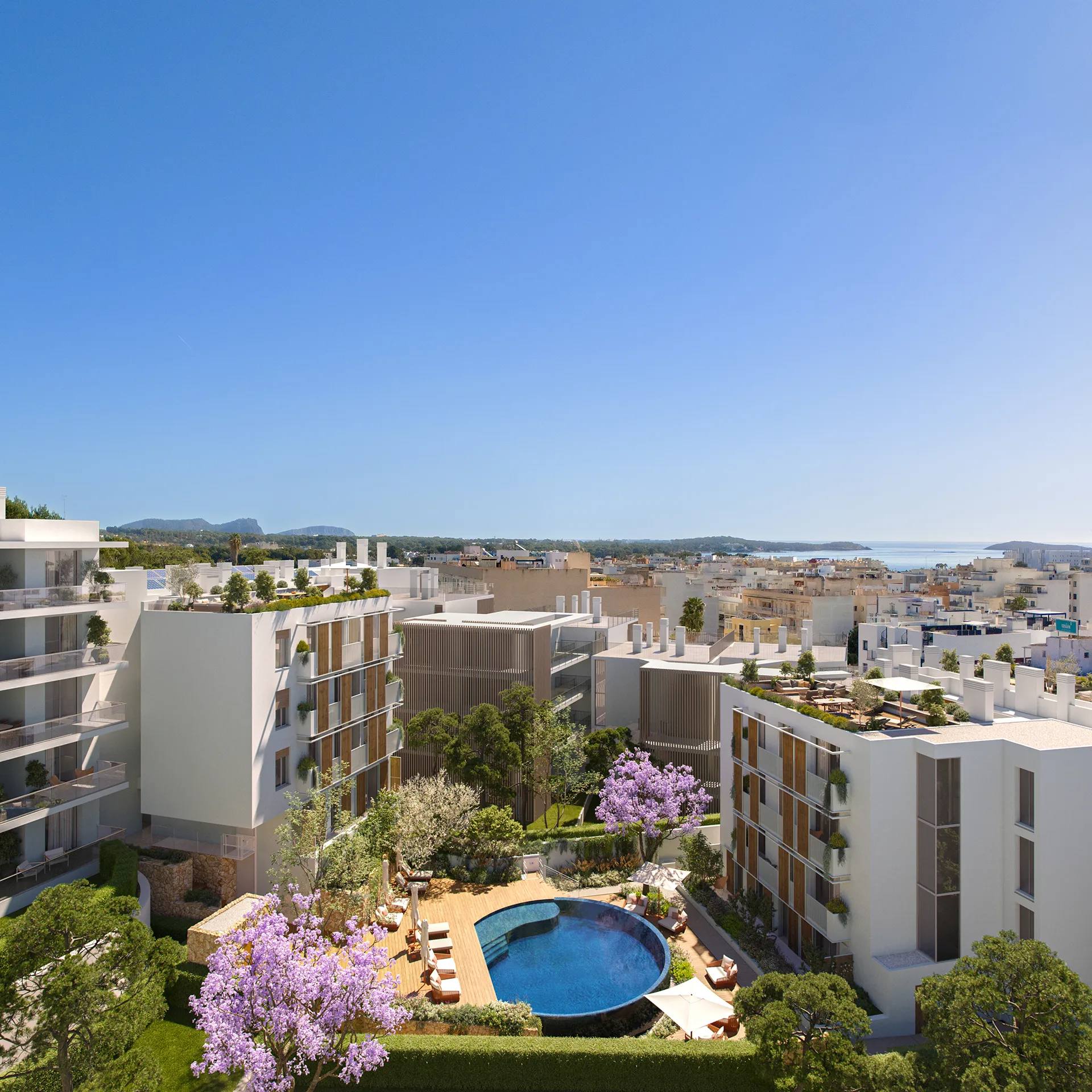 Eularia Apartments Santa Eulalia Ibiza Rooftop Architecture Cgi