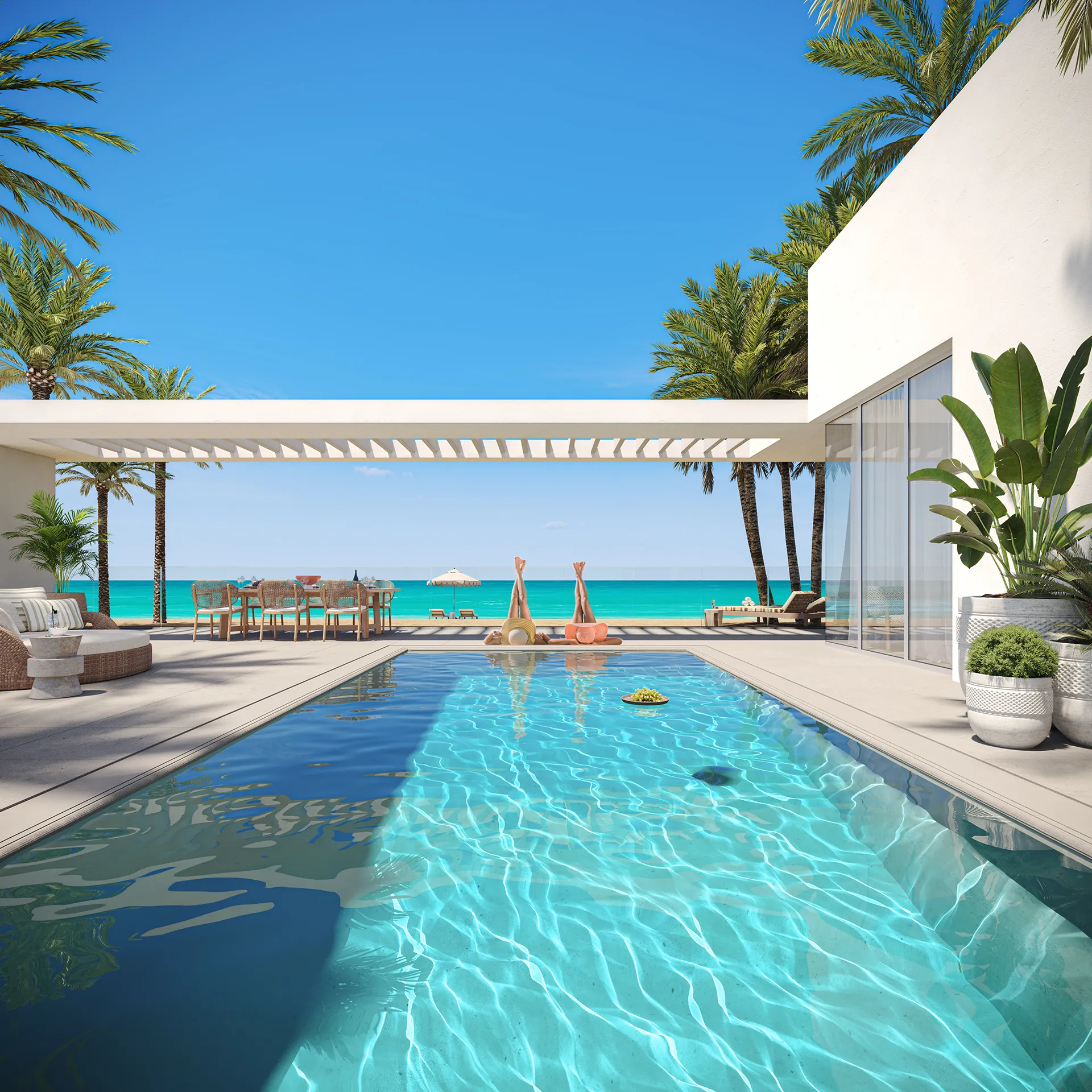 Soul Masterplan Egypt Pool Property Branding Rendering