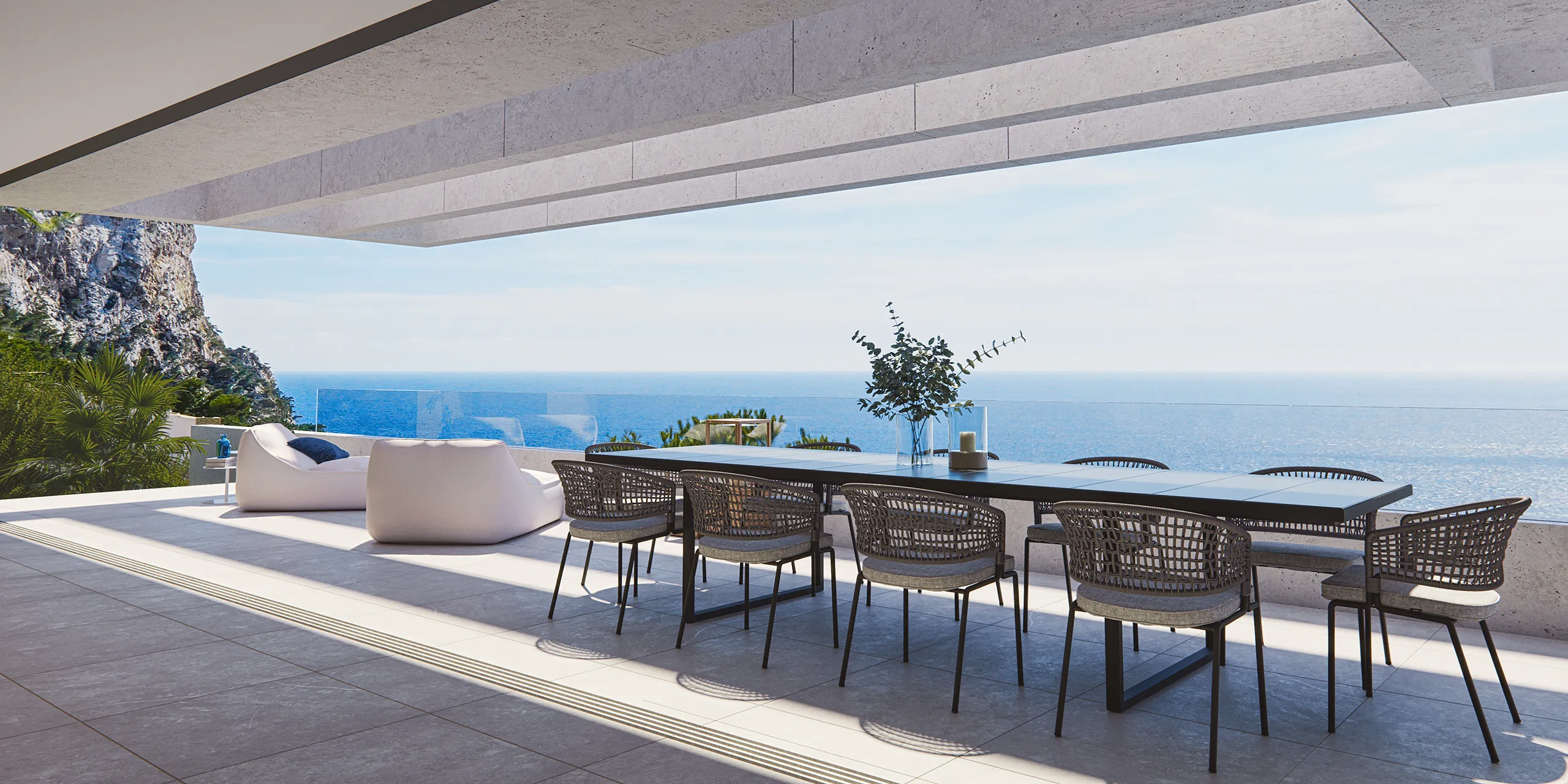 House Cala Llamp Mallorca terrace Architectural Rendering