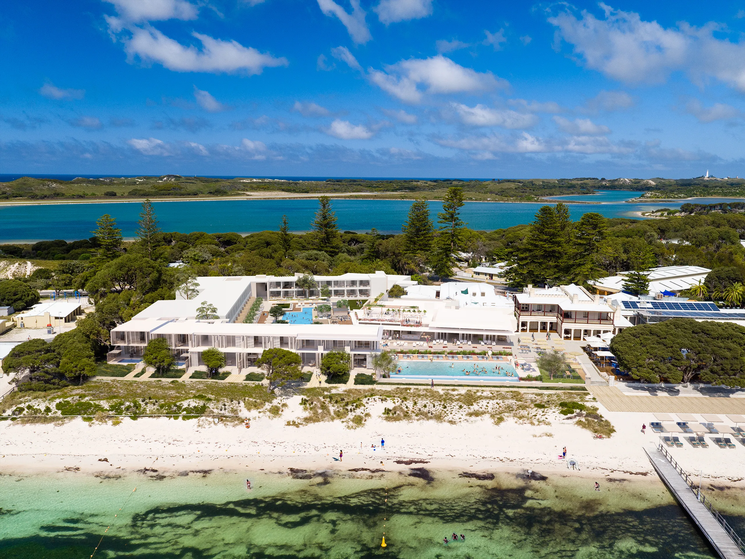 Hotel Rottnest Island Australia piscina Branding Inmobiliario 3D