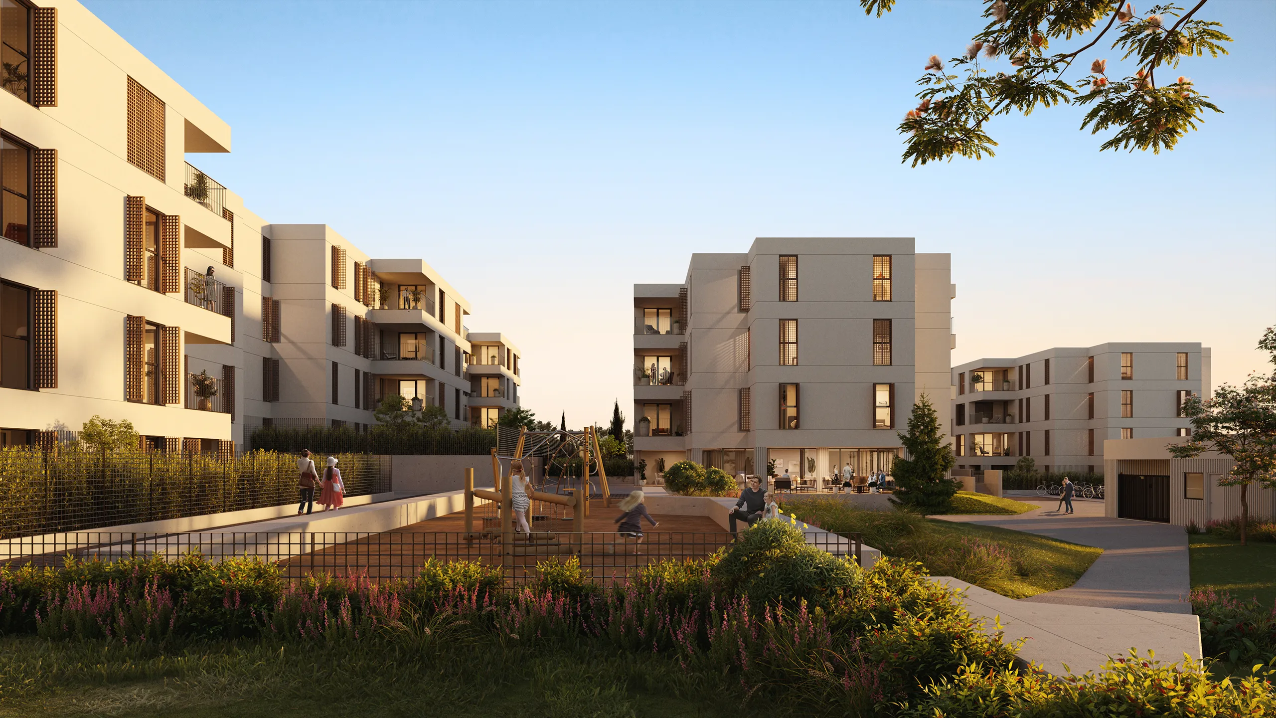 Viviendas Madrid Fassade eye level real estate renders