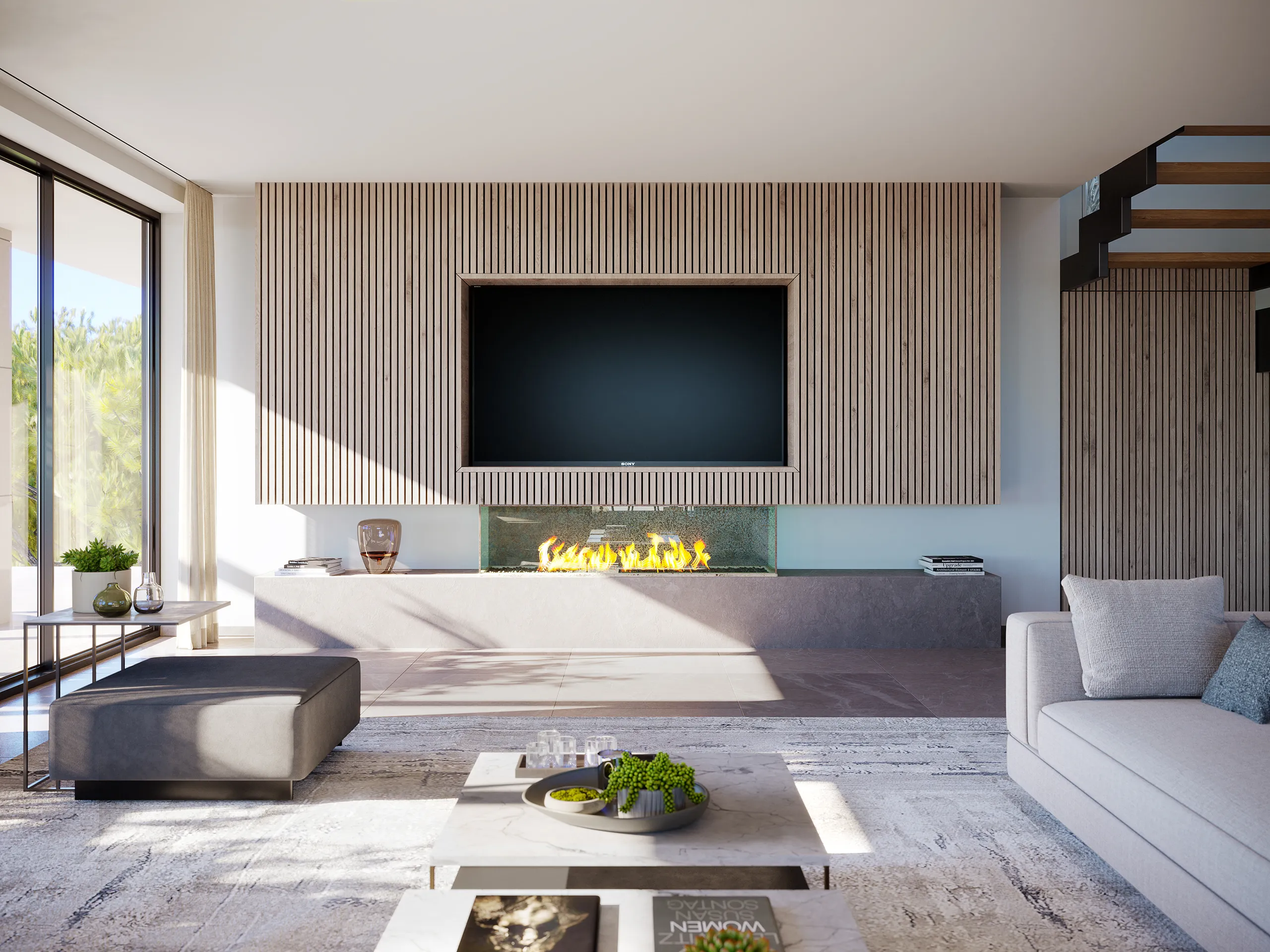 Villa Santa Ponsa Mallorca Comedor Visualizacion arquitectonica