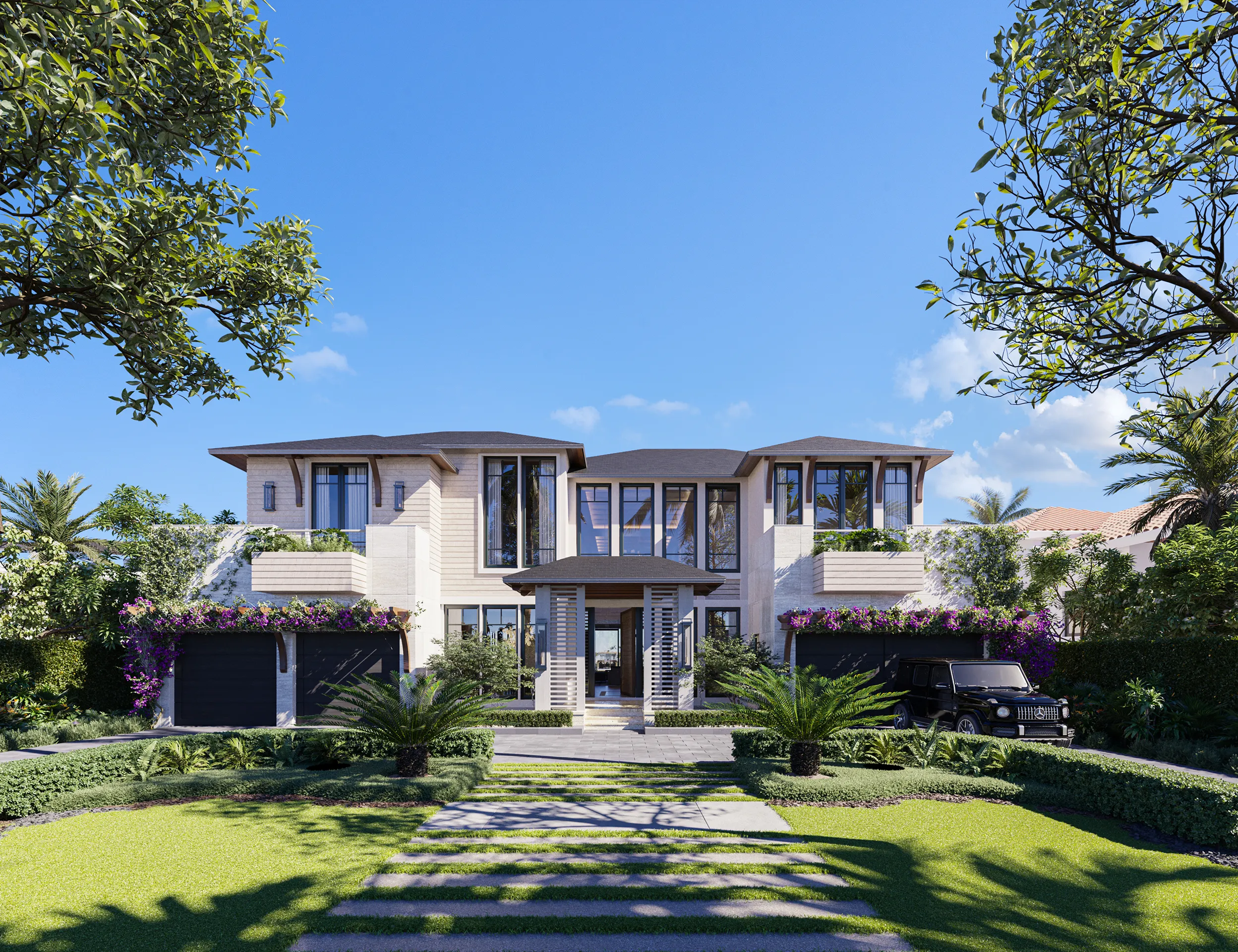 Villa Fort Lauderdale Usa Garden Photorealistics Visualisations
