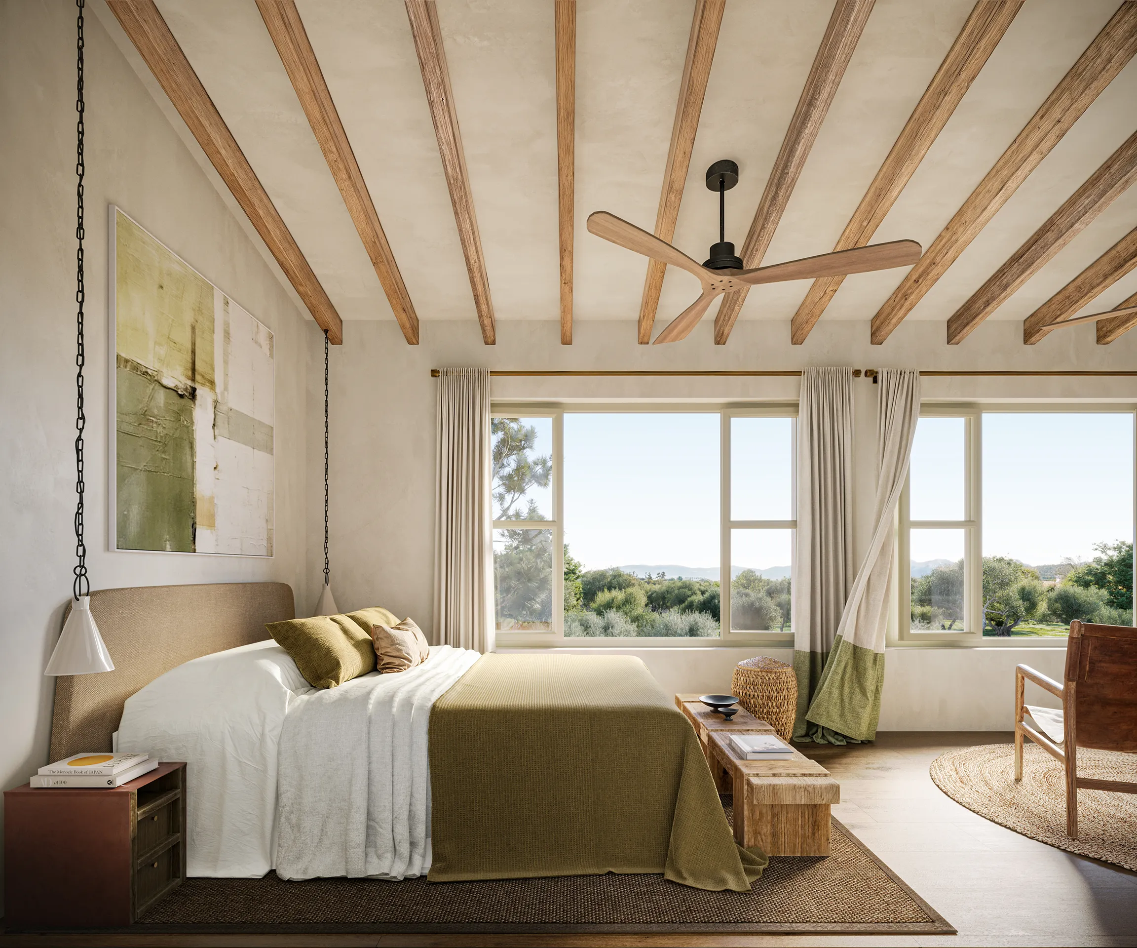 Villa Sta Maria Mallorca Dormitorio Inmobiliario Render