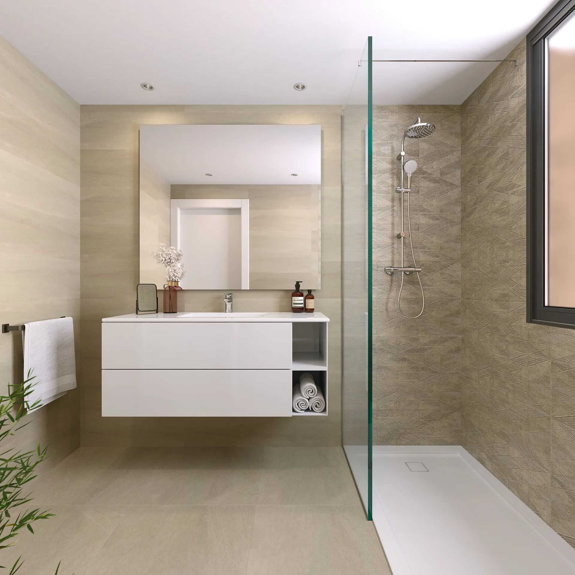 Viviendas Valladolid Valladolid Bathroom Architectural Visualization