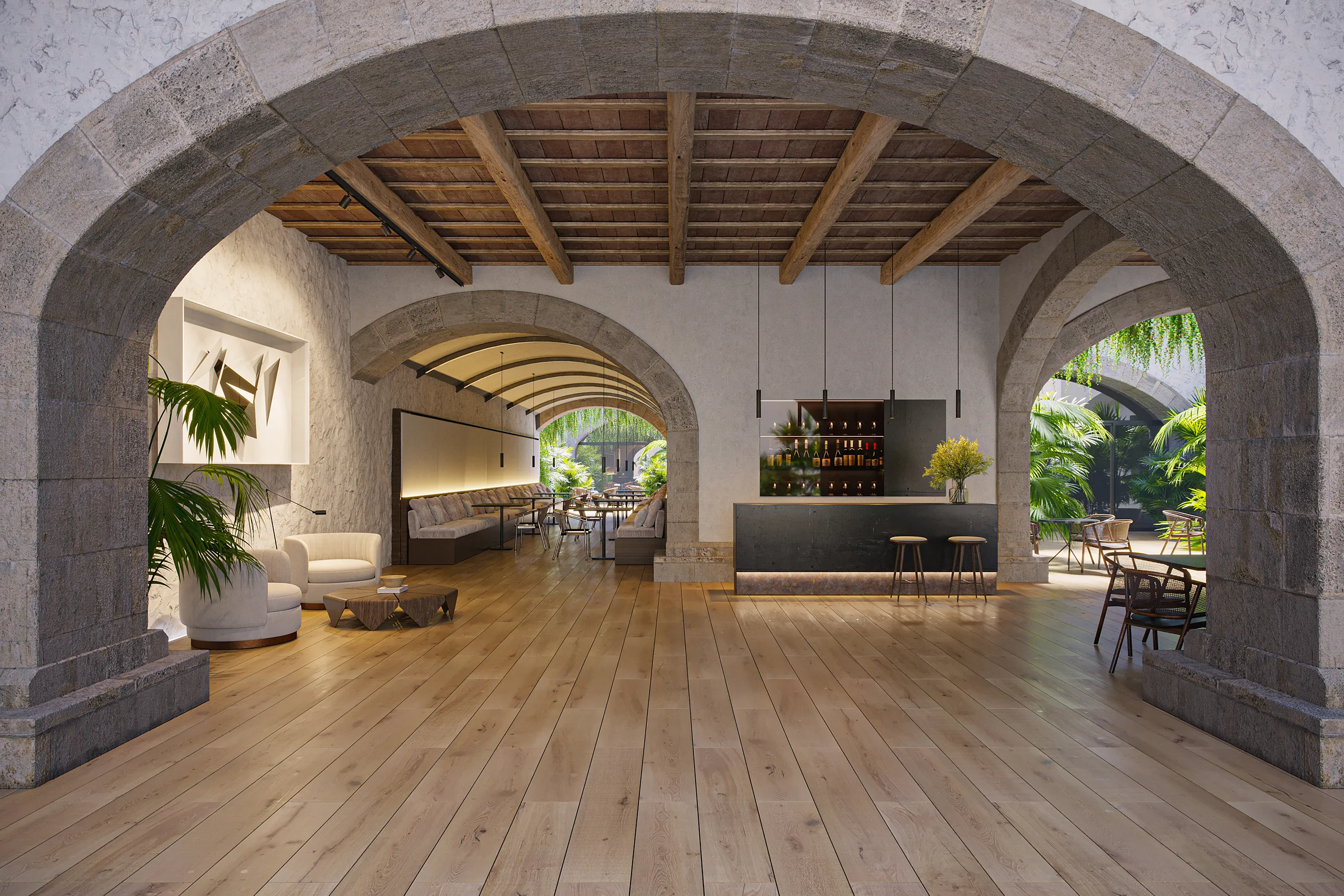 Porcelanosa comercio Inmobiliario renders
