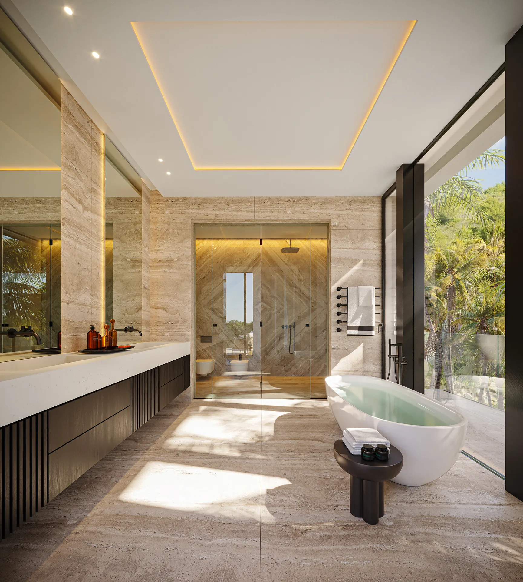 Villa lujo Marbella Baño Inmobiliario Render