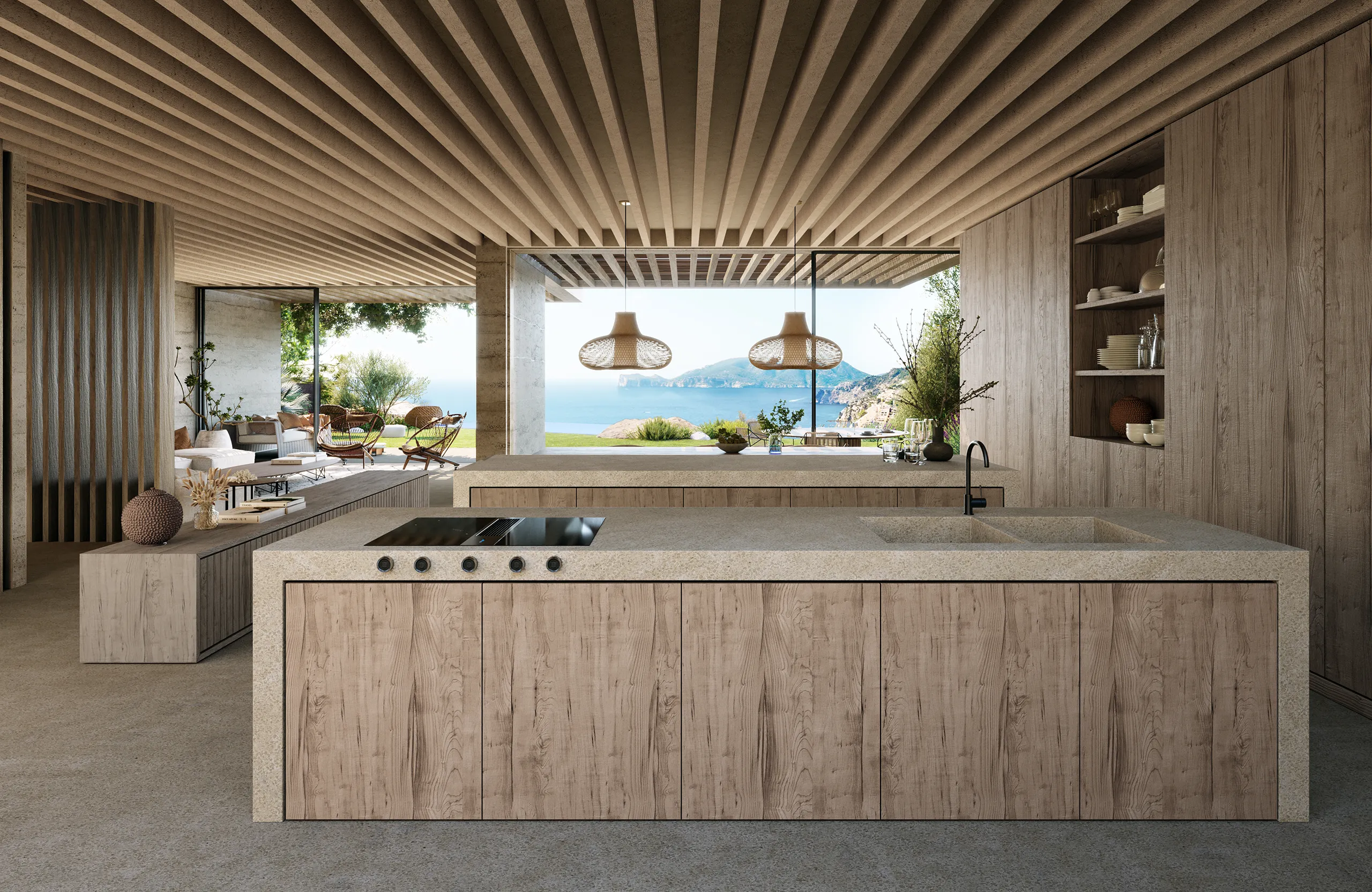 Villa Port Dandratx Mallorca Kitchen Architectural Visualization