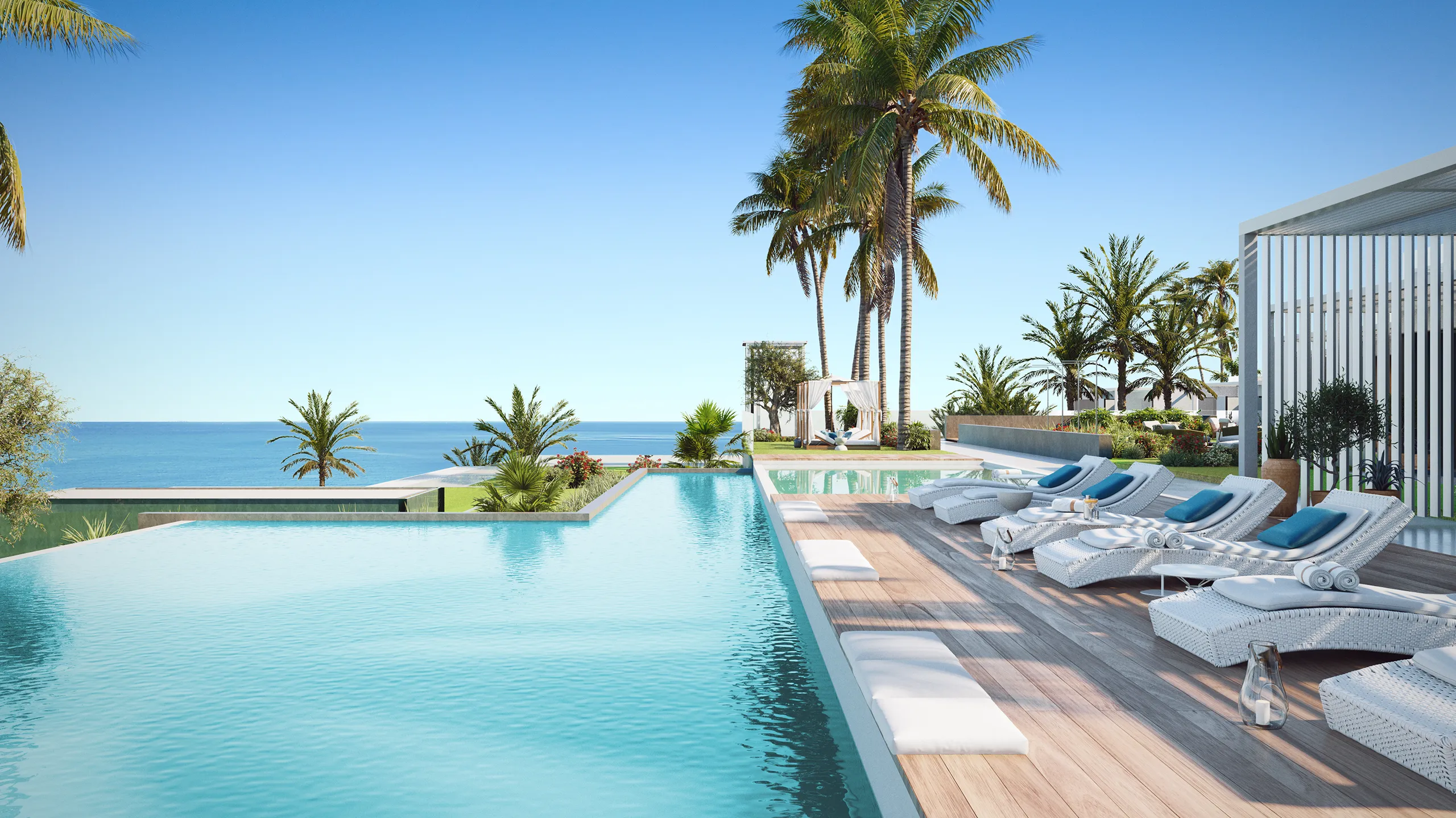 Houses Bolnou Alicante Pool Photorealistic Cgi