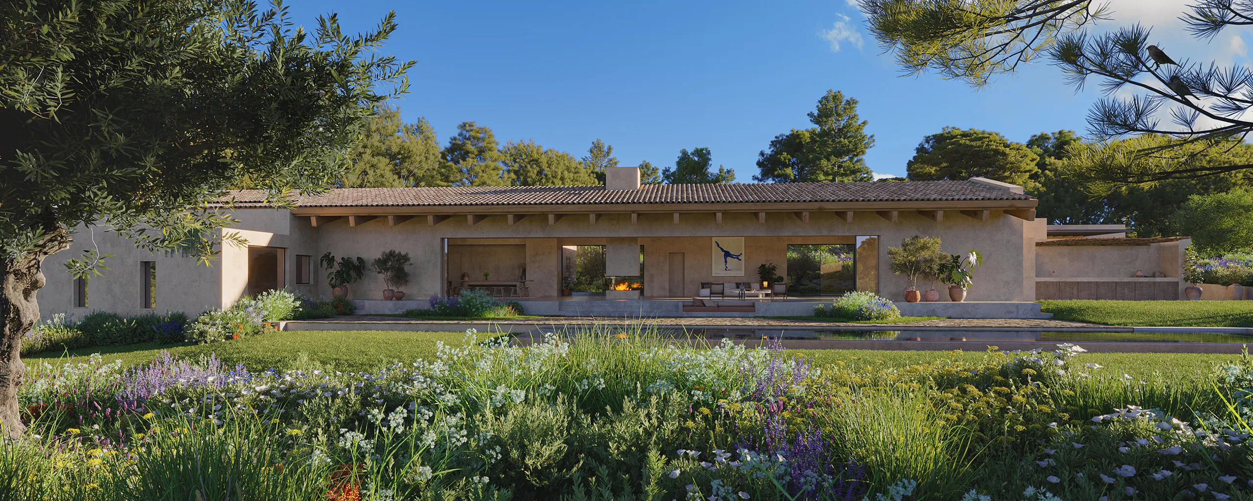 Finca Sta Ponca Mallorca Pool Architectural Visualization