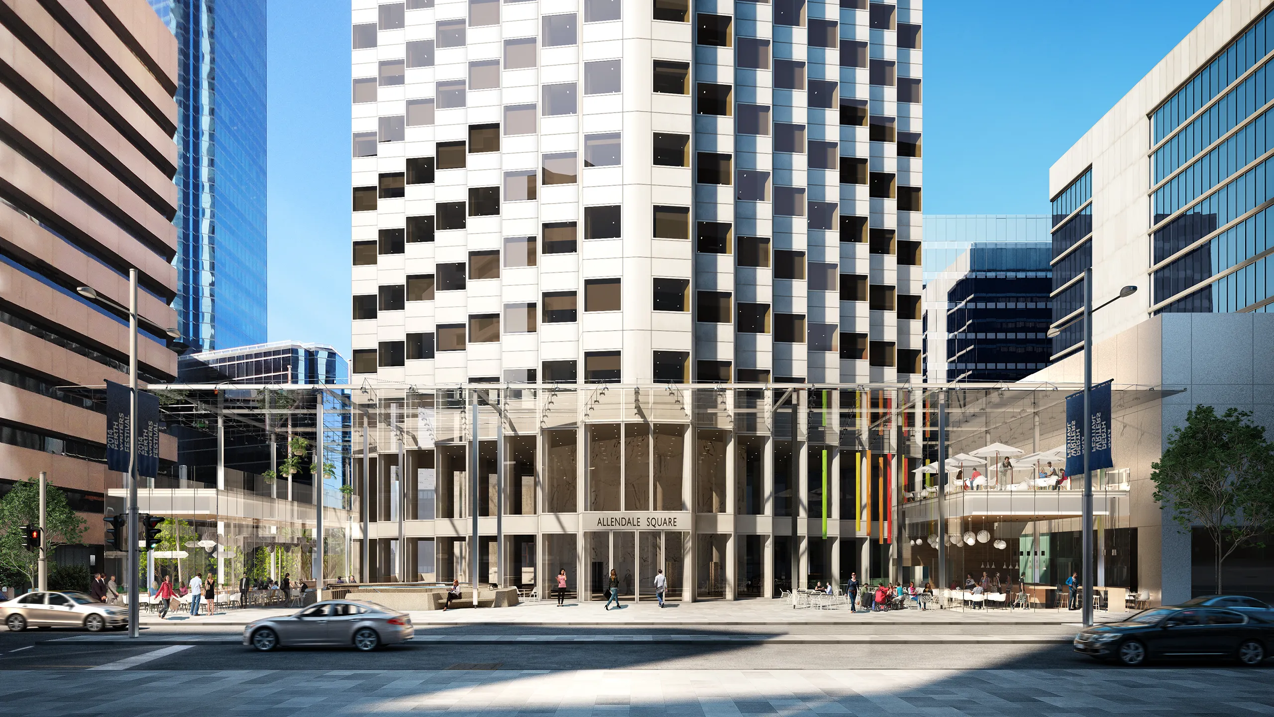 Alendalle Offices Perth Australia Fassade eye level Photorealistic Cgi