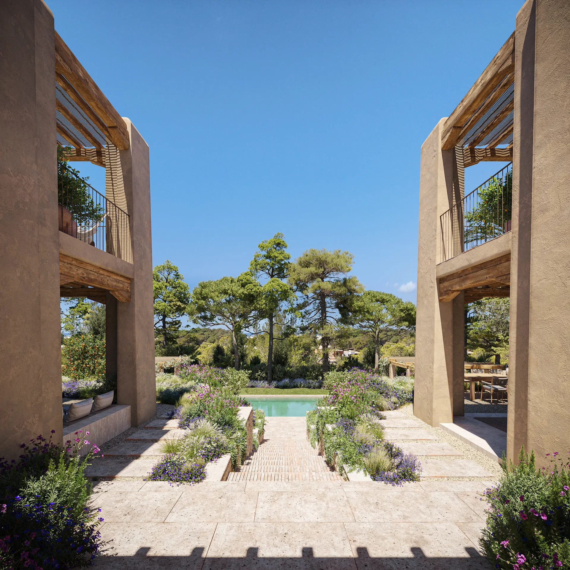 Casa Cap Martinet Ibiza garaje fotorrealismo CGI