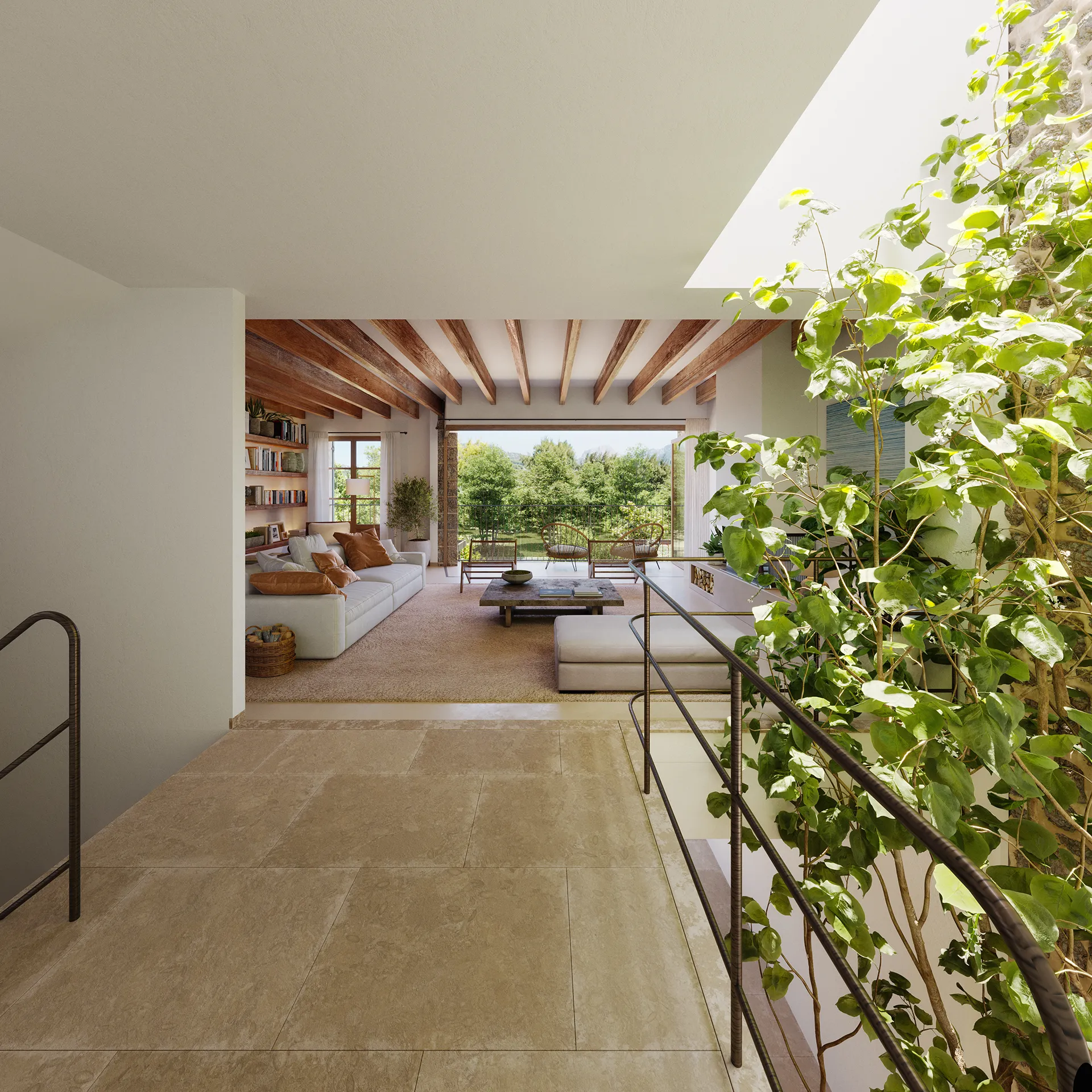 House Soller Mallorca Common Areas Architectural Renders