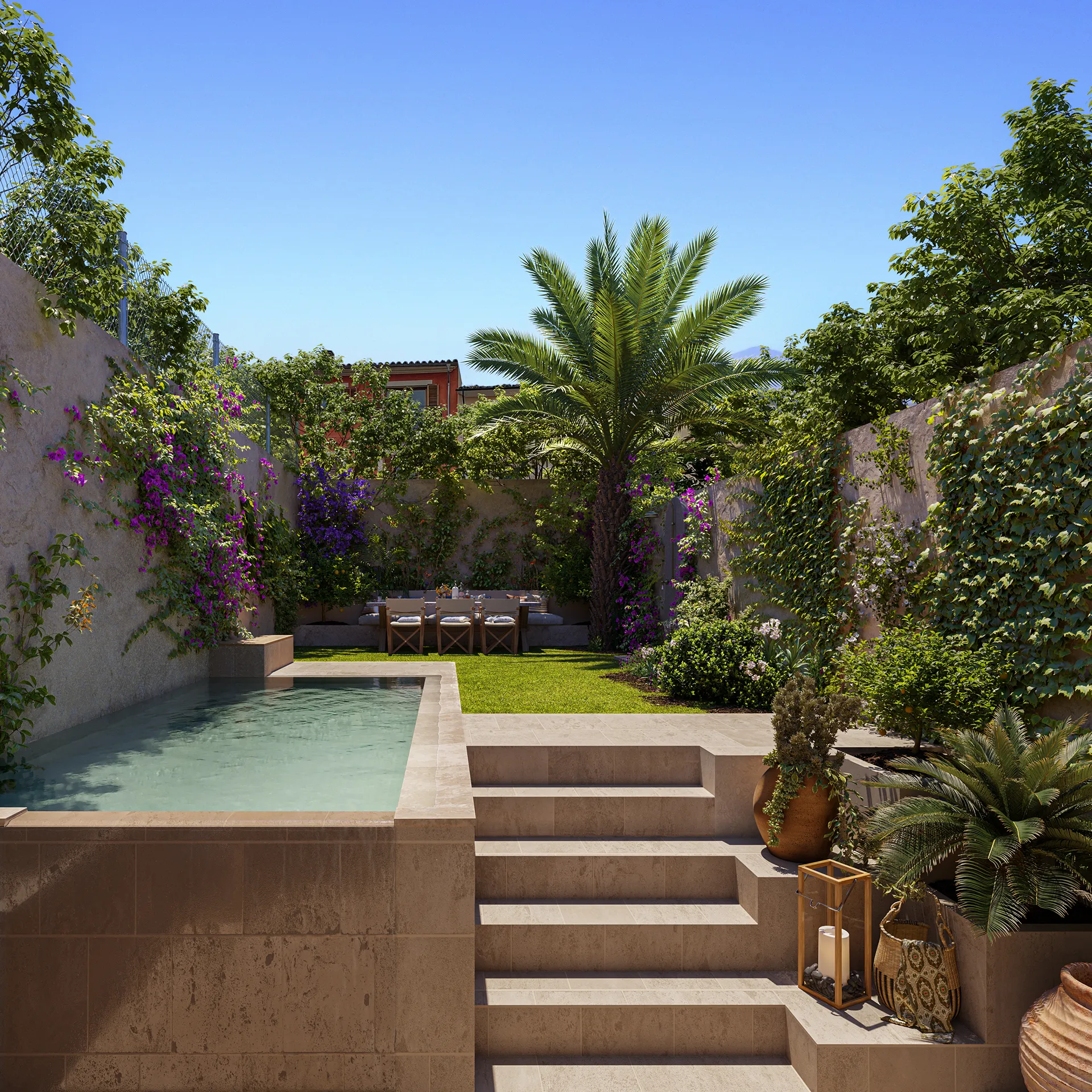 Casa Alaro Mallorca piscina visualizacion arquitectonica