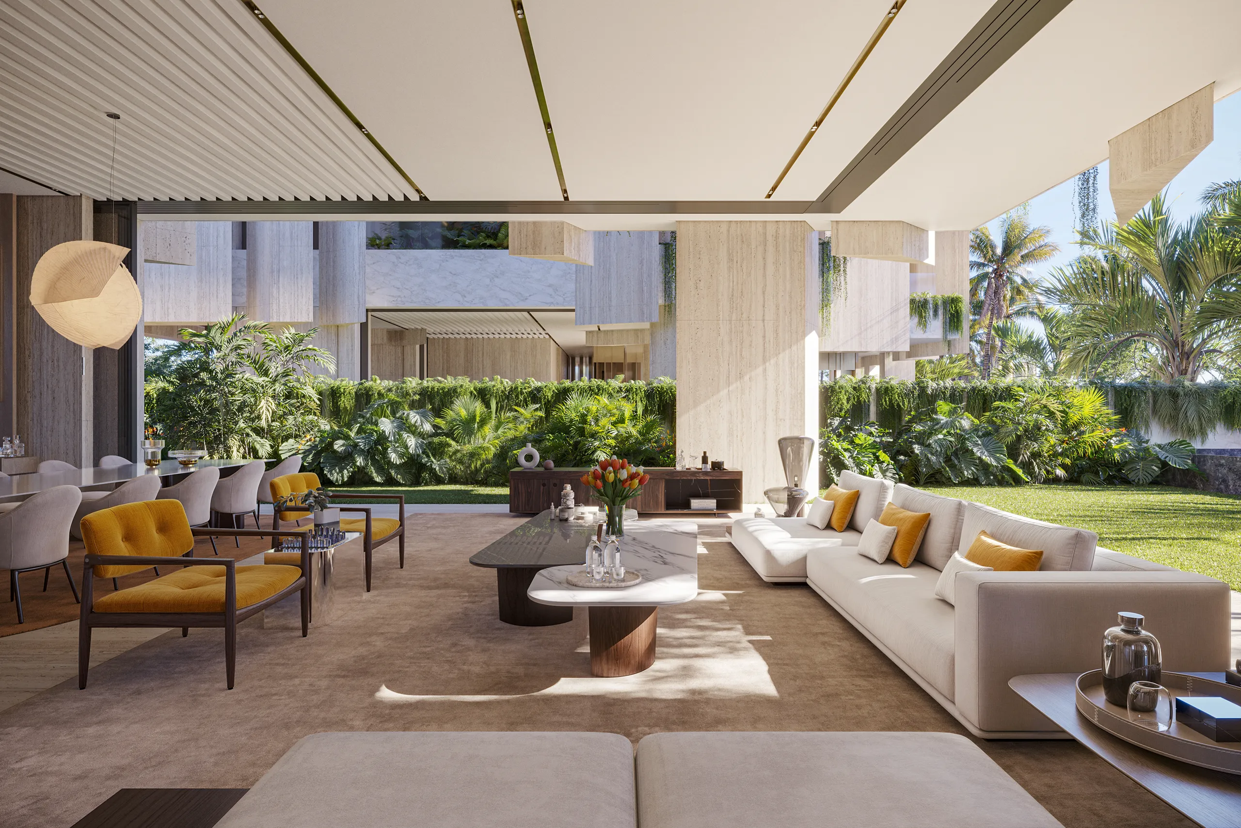 Villa La Mer Dubai sala estar Inmobiliario Virtual Tour