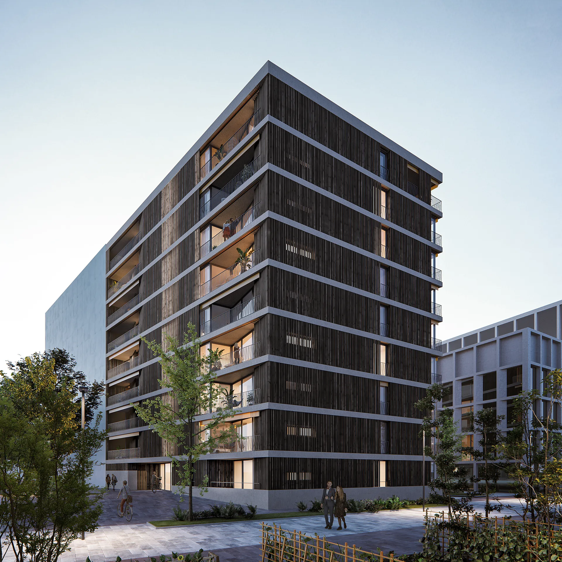 Residences Lausanne Switzerland Fassade eye level Architectural Visualizations