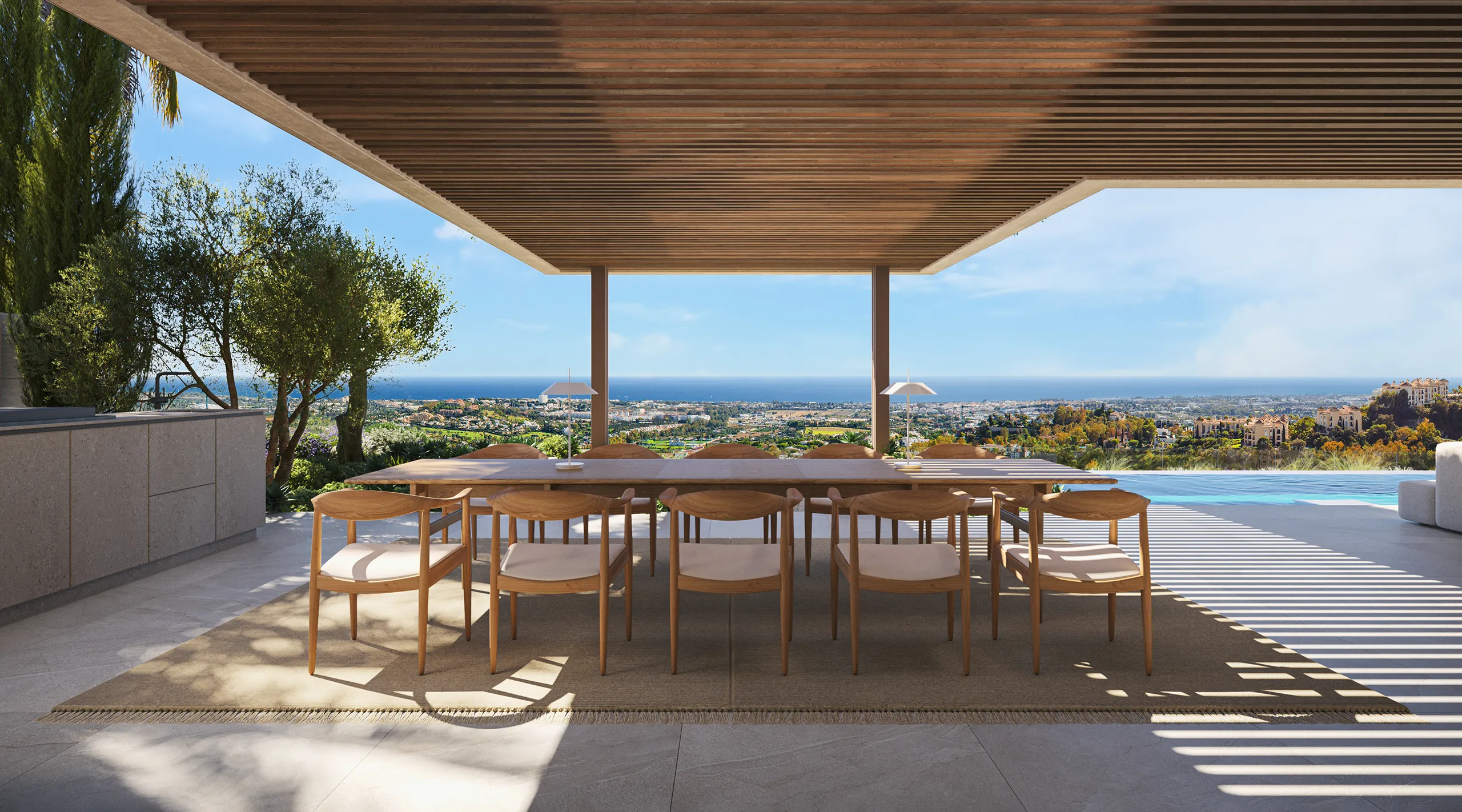 Sky Villas Marbella pergola fotorrealismo CGI