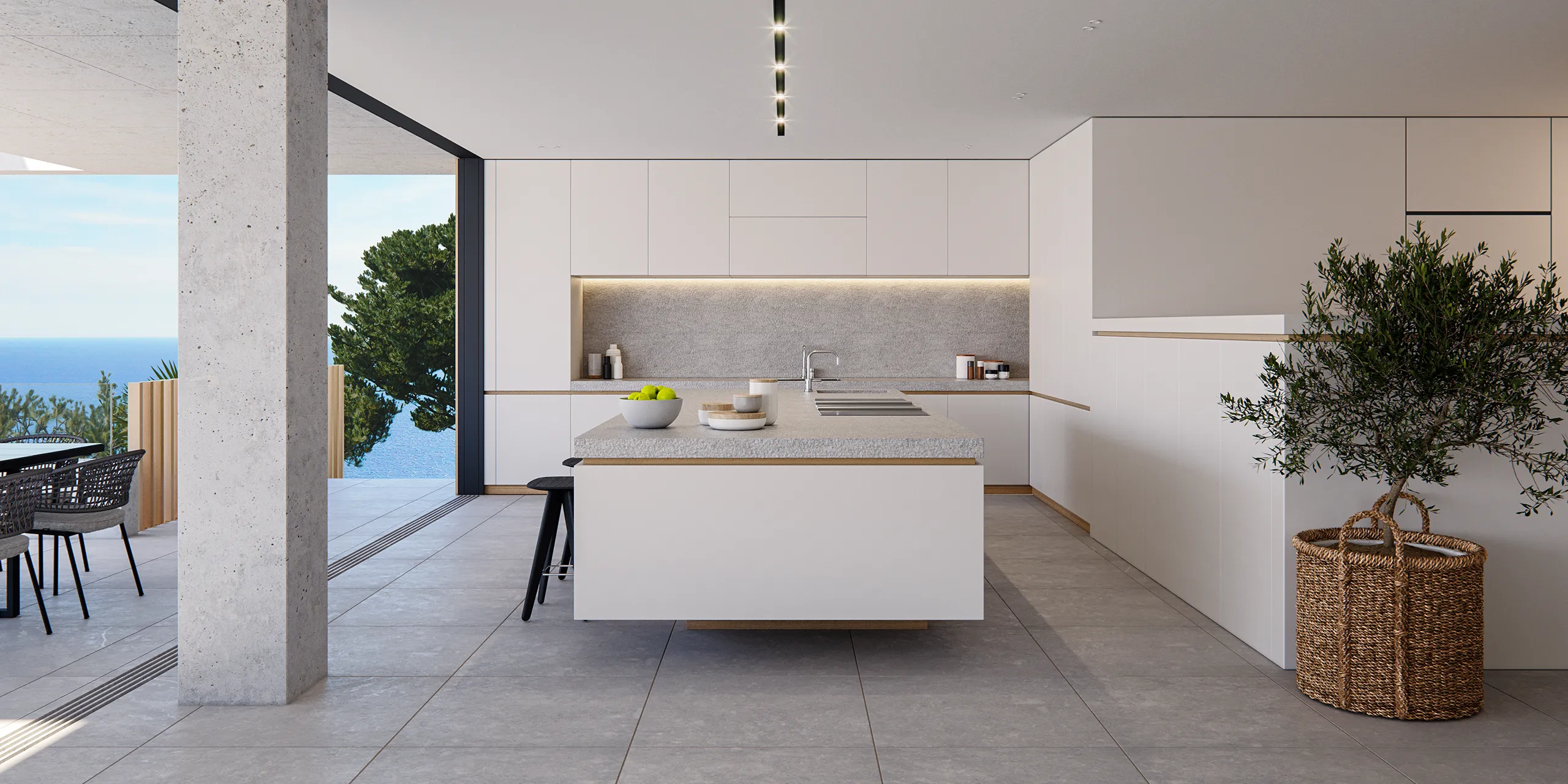 House Cala Llamp Mallorca Kitchen real estate cgi