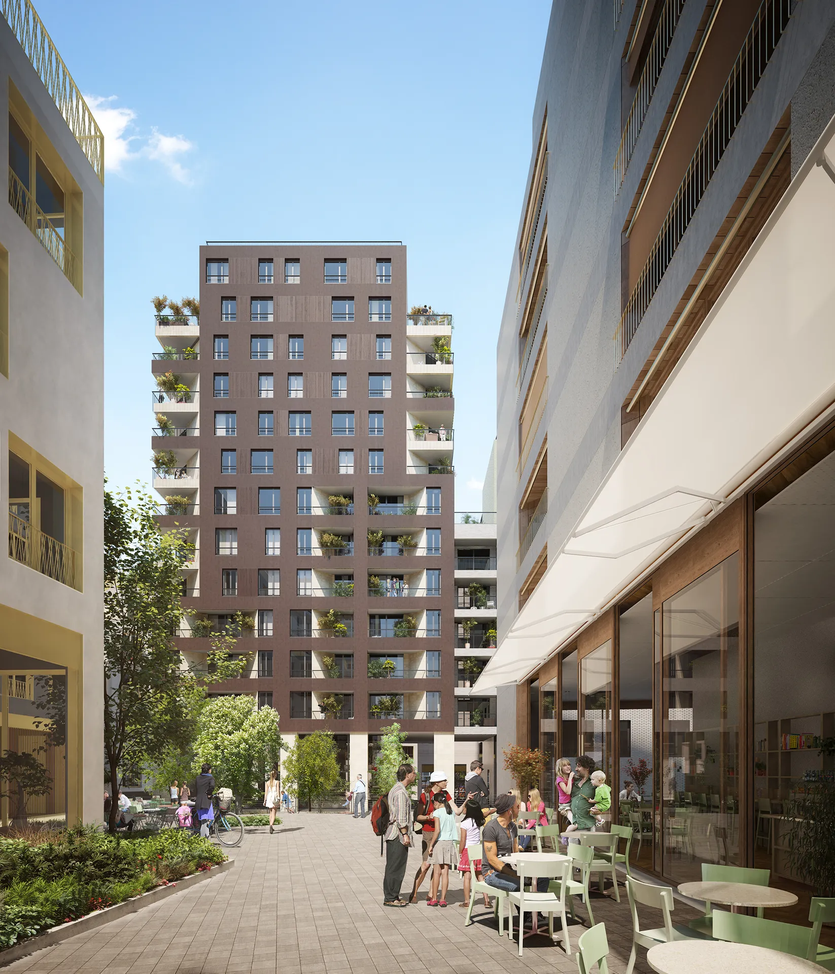 Massy Housing Massy France Fassade eye level Photorealistics Visualisations
