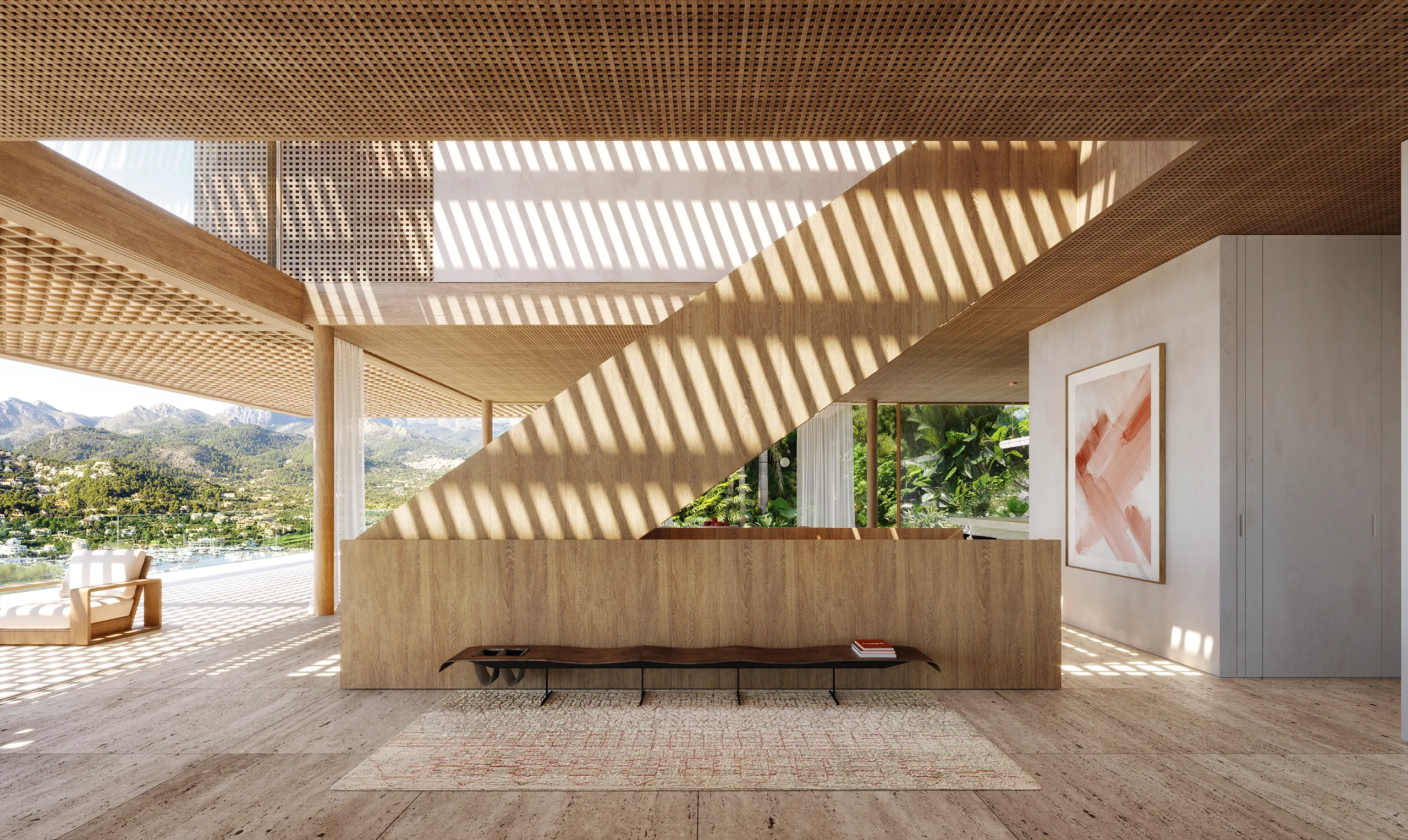 Villa Puerto Andratx Mallorca Pergola Architectural Rendering