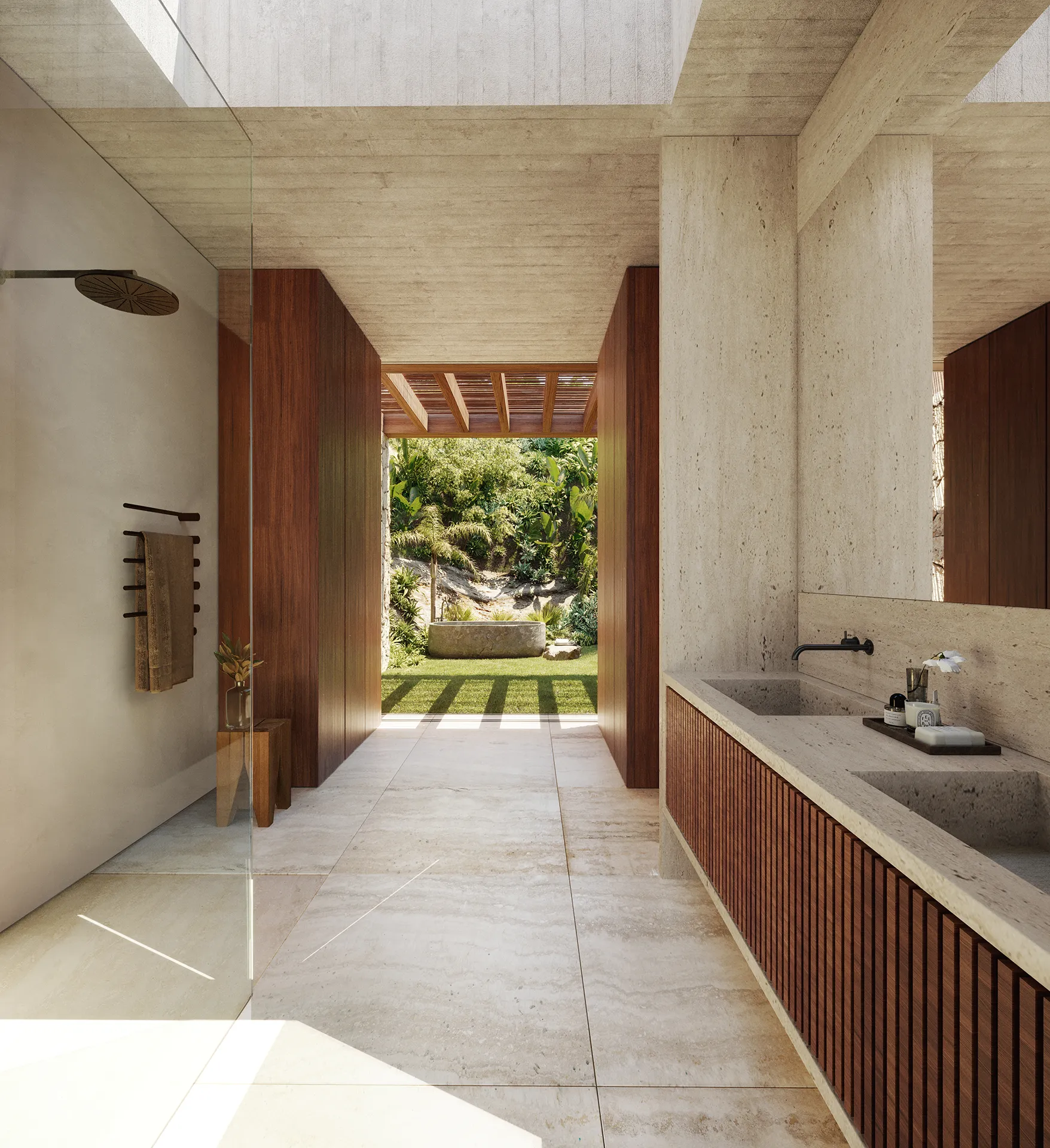Villa Wabisabi Andratx Mallorca Hallway Architectural Rendering