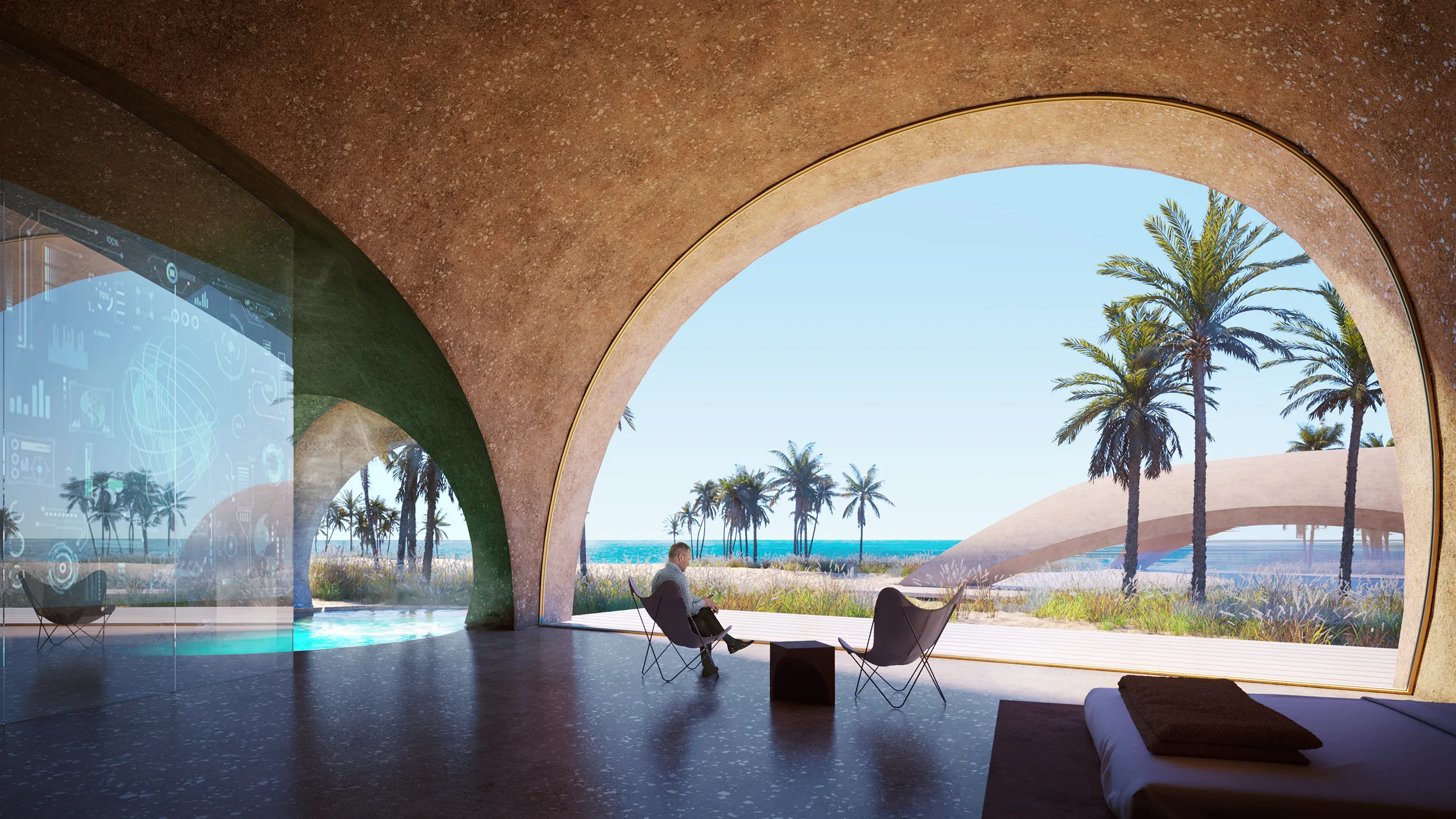 Neom Neom Interior Pool Photorealistic Visualization
