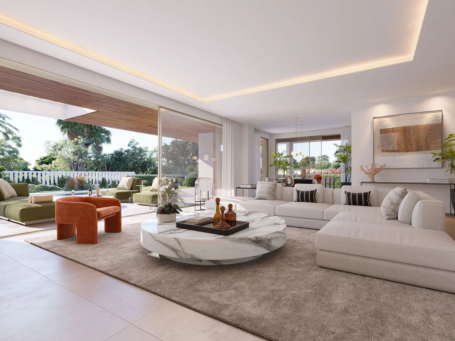 Benalus Residences Golden Mile Marbella Living hyperrealistic cgi