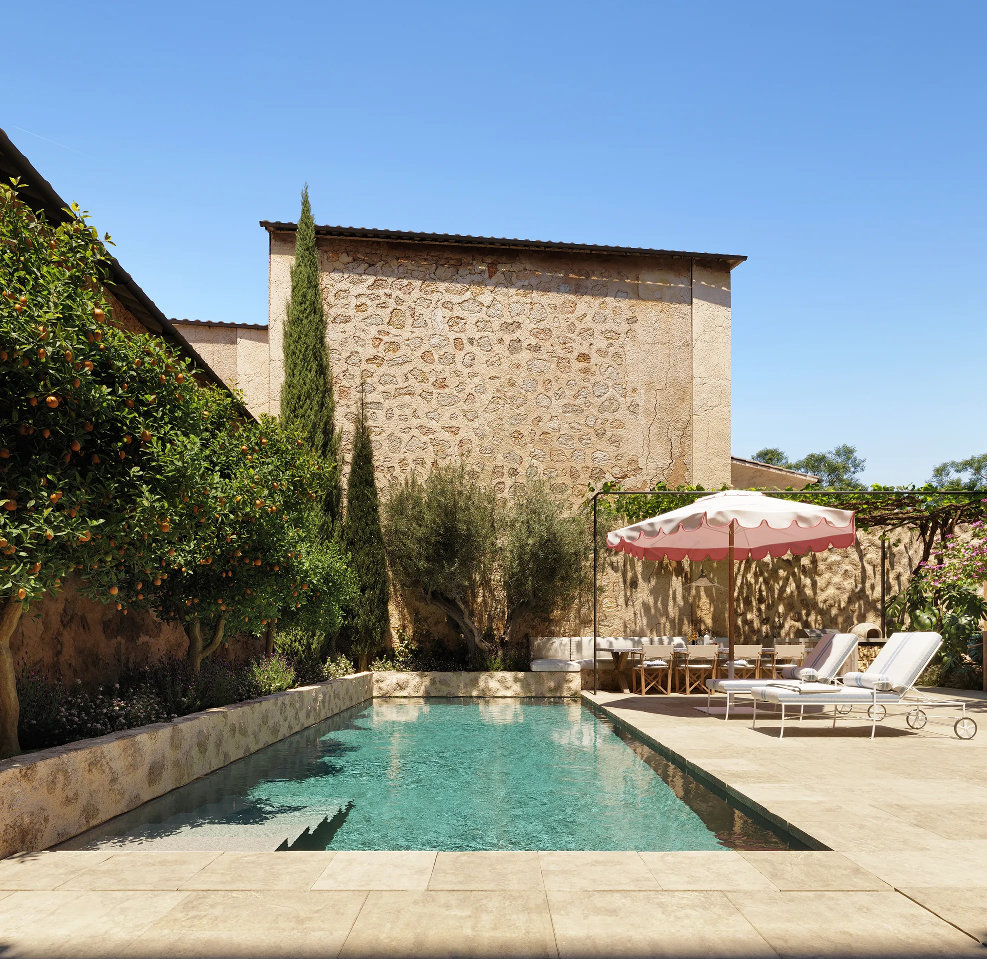 House Fornalutx Mallorca Garden Real Estate Visualisation