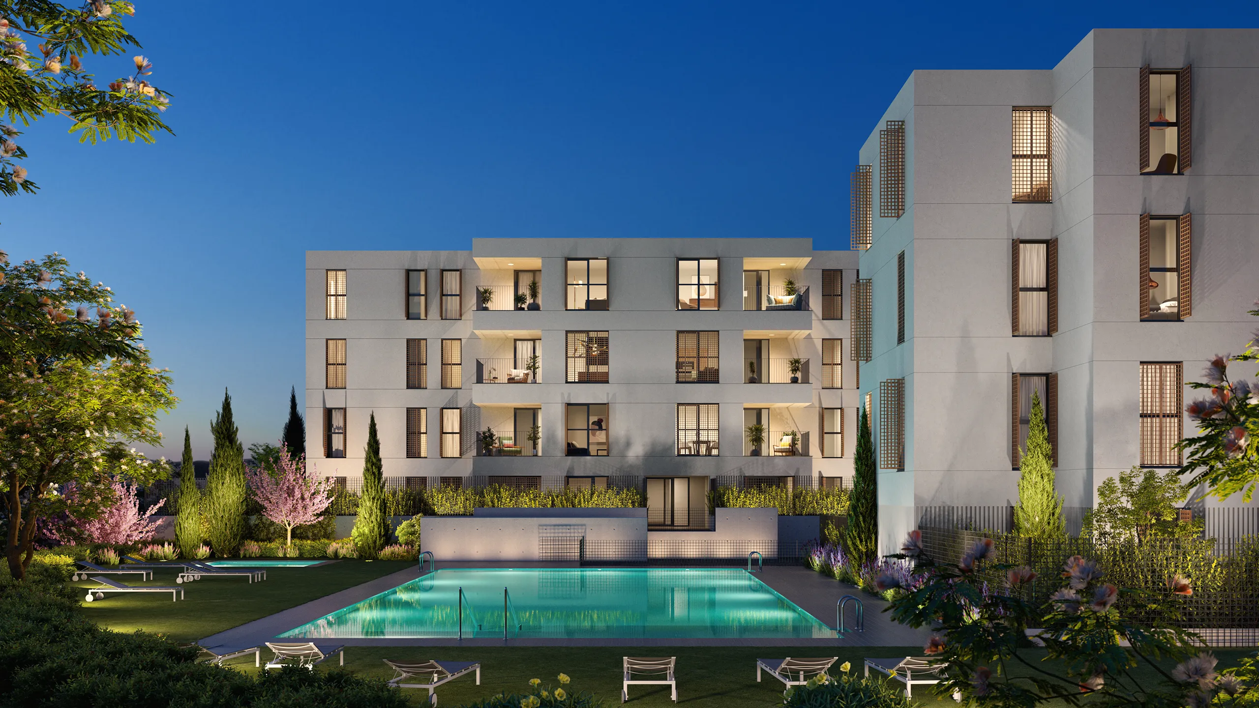 Viviendas Madrid Pool 3D Real Estate