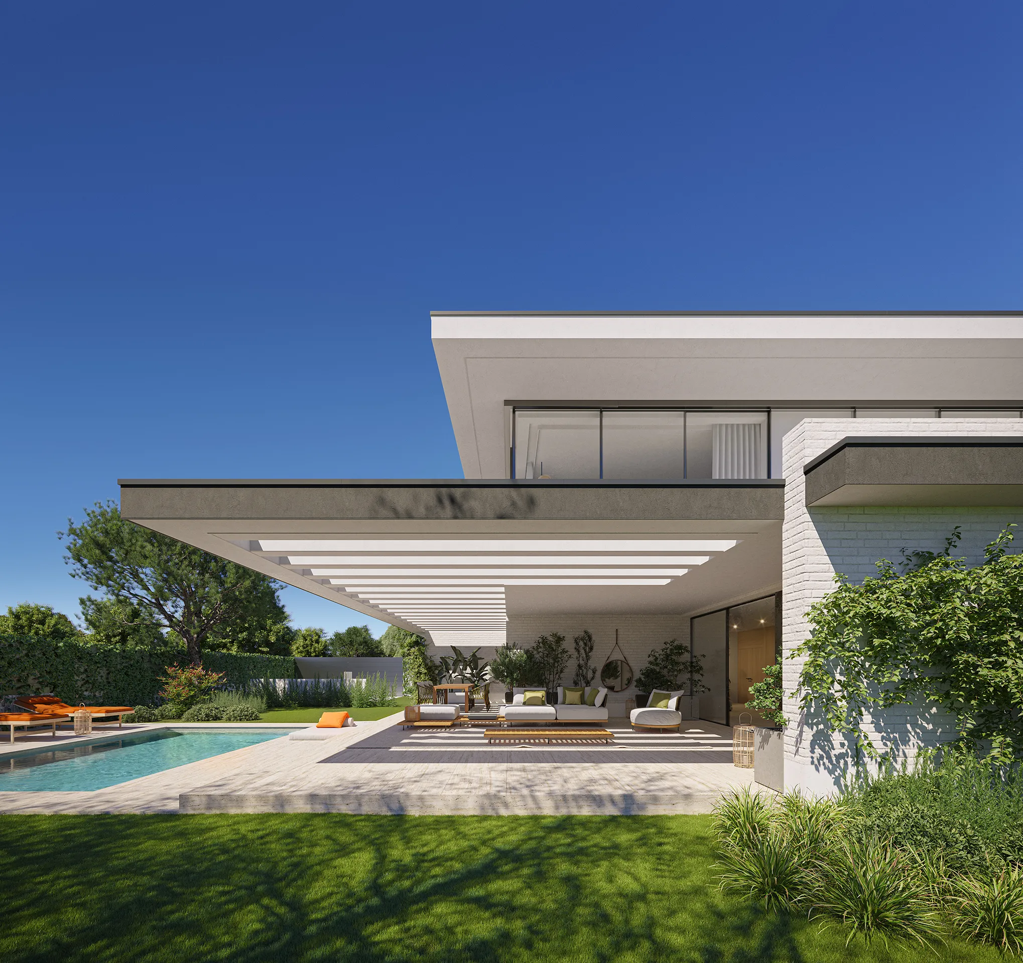 Villa Aravaca Madrid Entrance Architectural Rendering