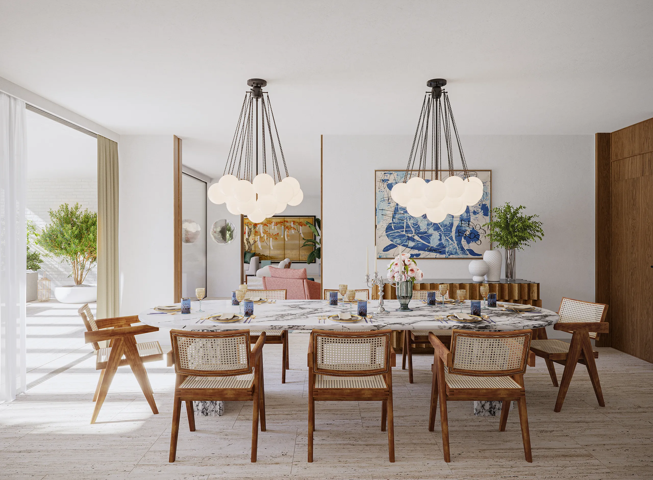 Villa Aravaca Madrid Dining Architectural Rendering