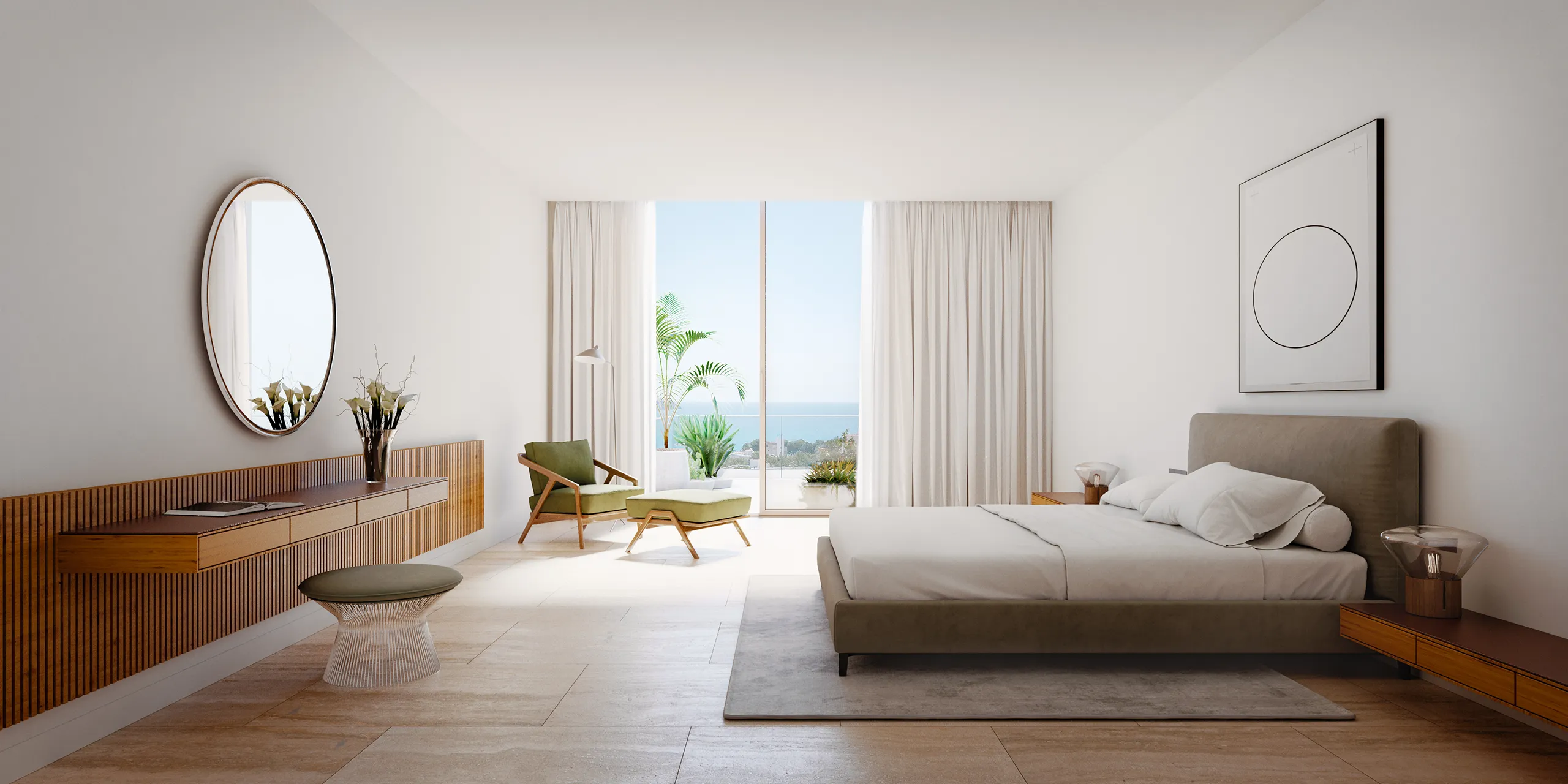 Apartment Finca Cortesin Marbella Bedroom Photorealistic Visualisation
