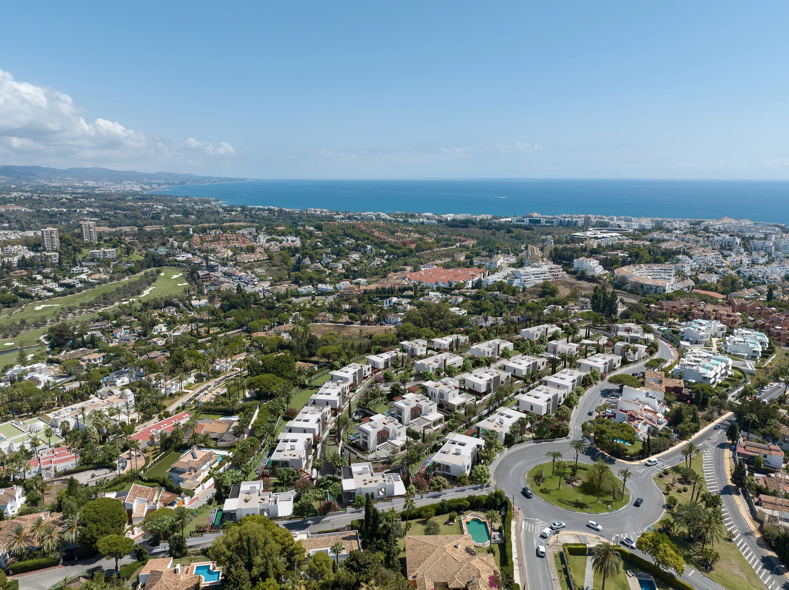 Villa Marbella Aerial view Property Branding Rendering