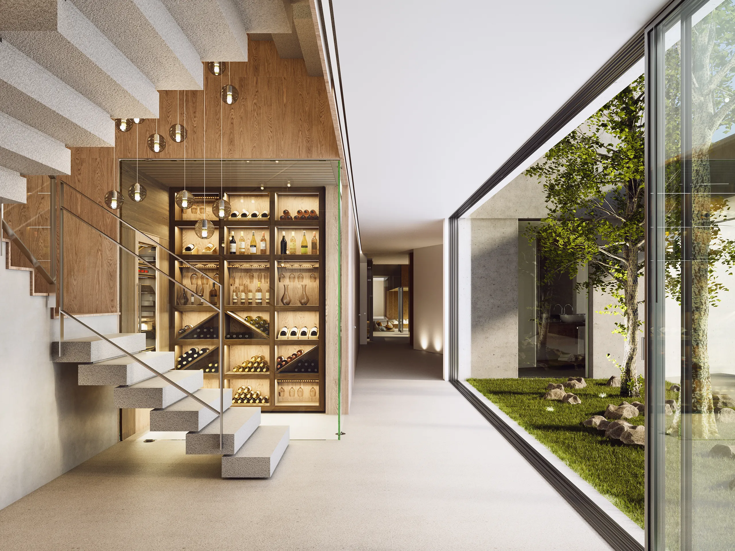House Son Vida Mallorca stair Architectural Visualization