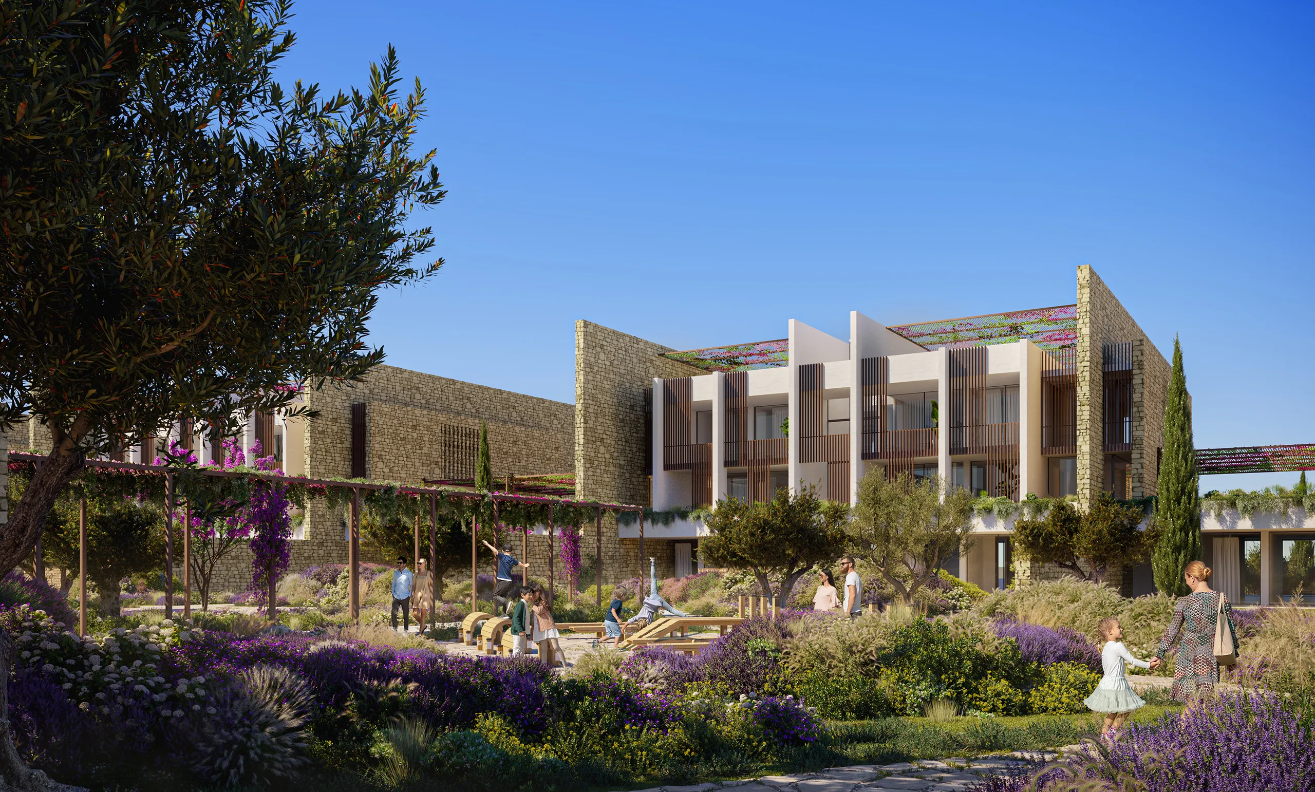 Atenas Housing Atenas Greece Garden Architectural Rendering