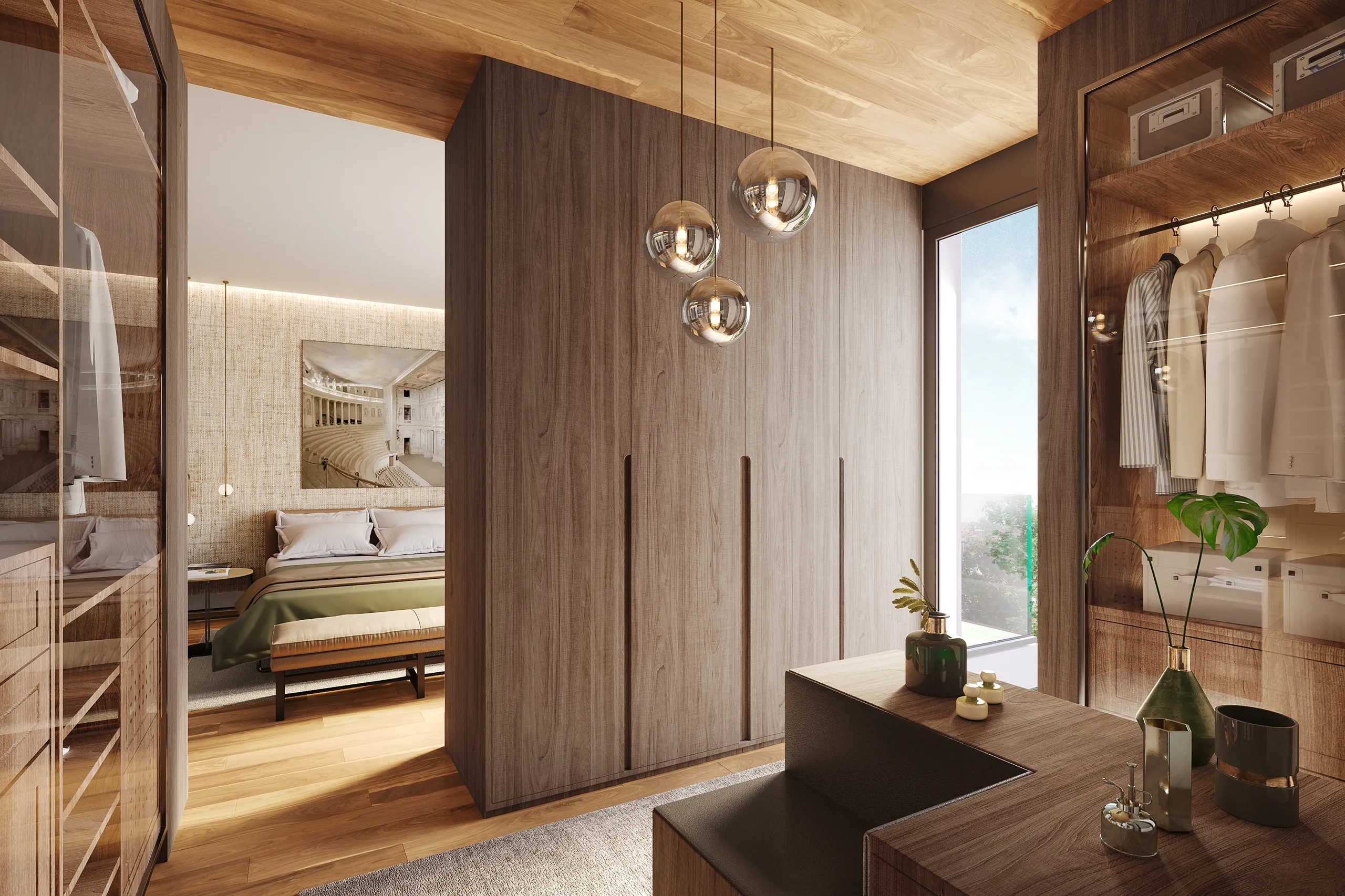 Vivienda Madrid Madrid vestidor fotorrealismo 3D