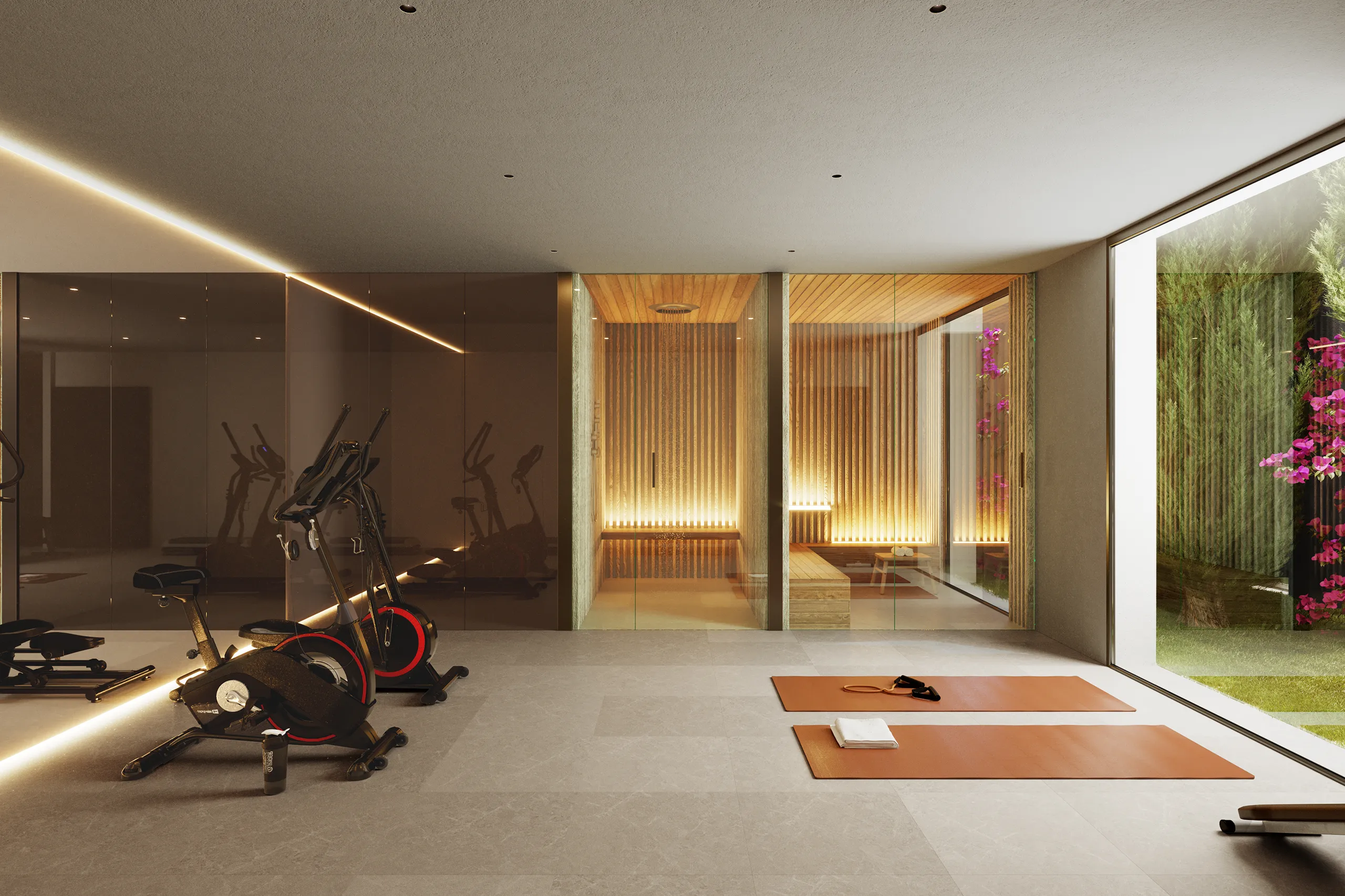 Finca Bunyola Mallorca Gym Renderings of Architecture