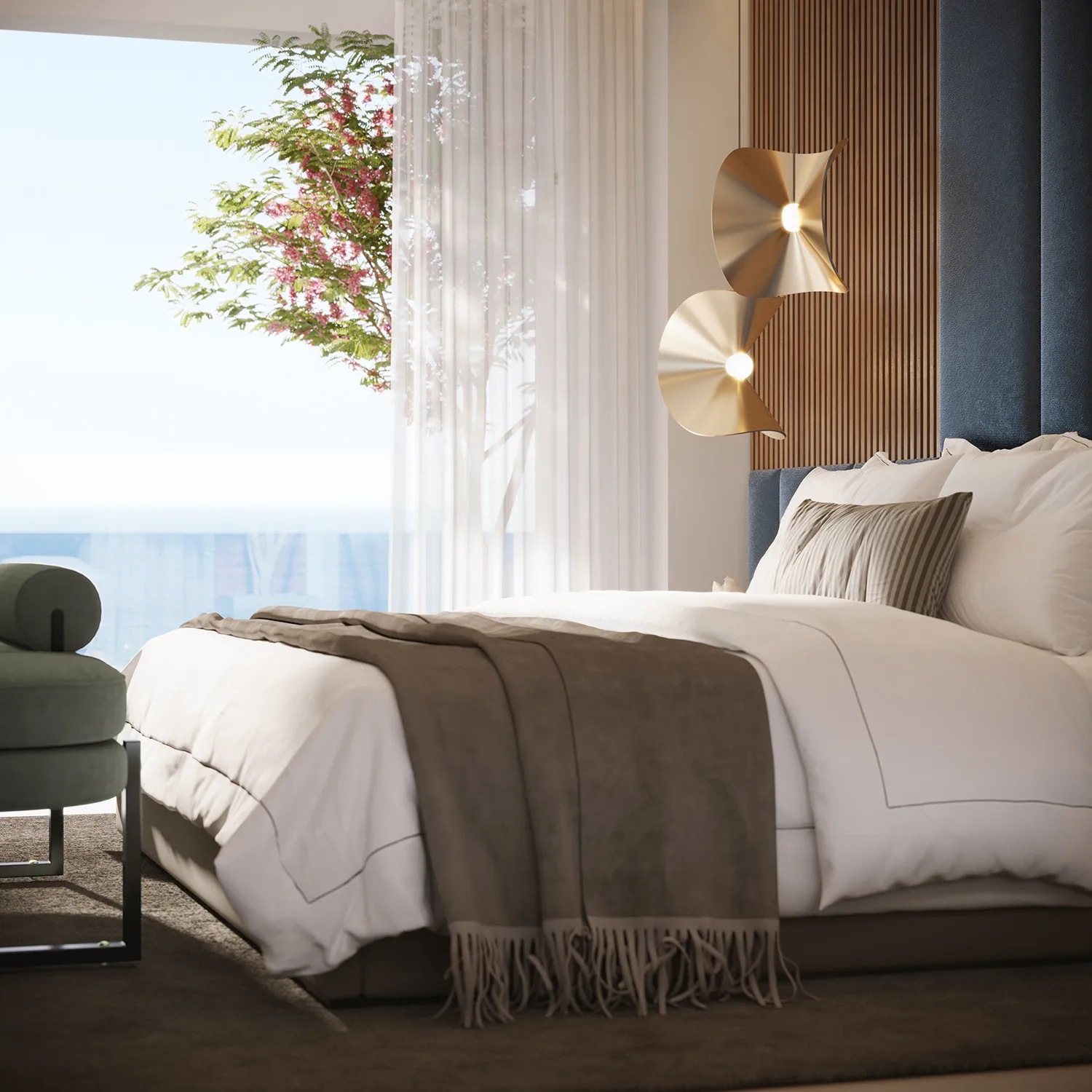 Benalus Residences Golden Mile Marbella Bedroom 3D Photorealism