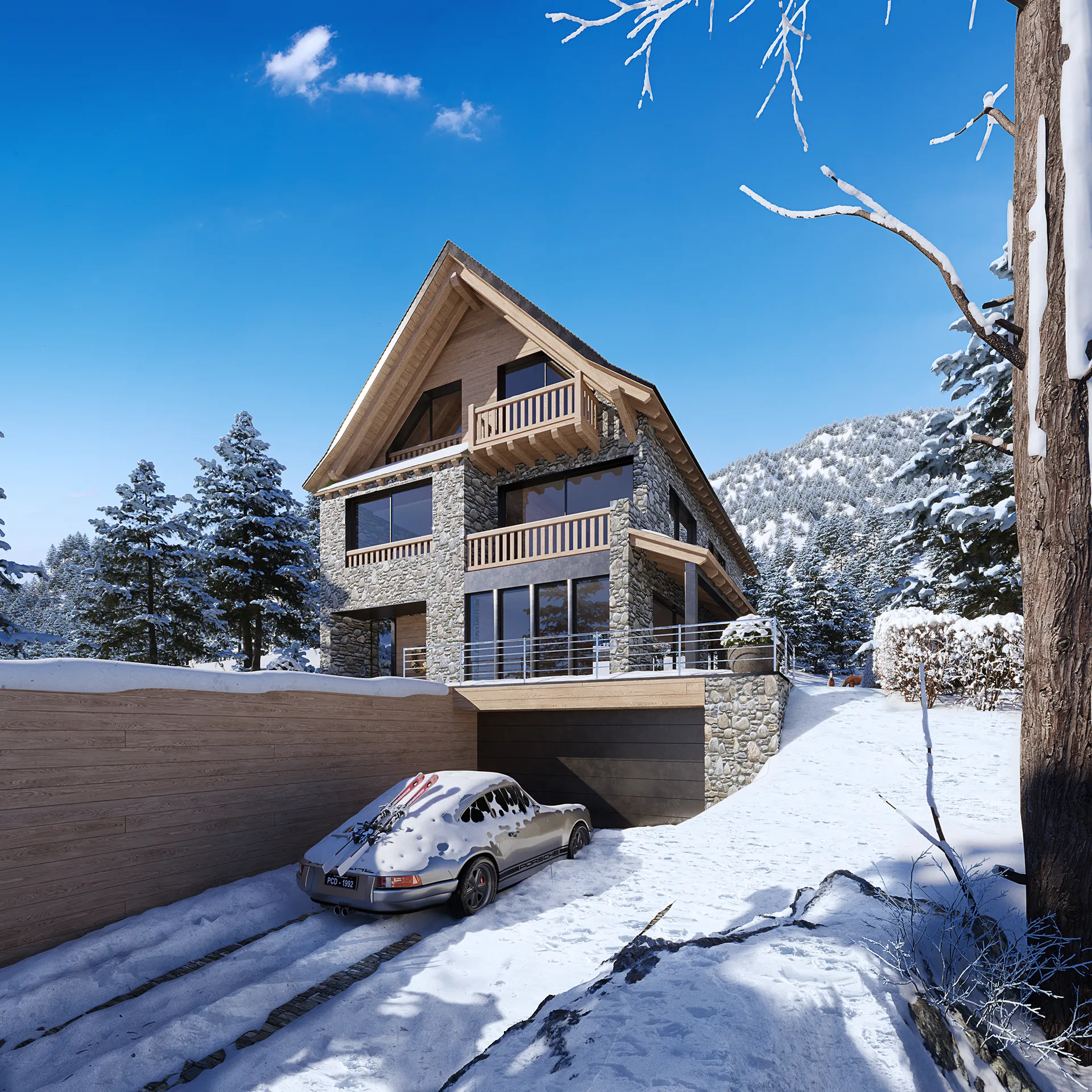 Borda Arties Lerida Driveway Architectural Rendering
