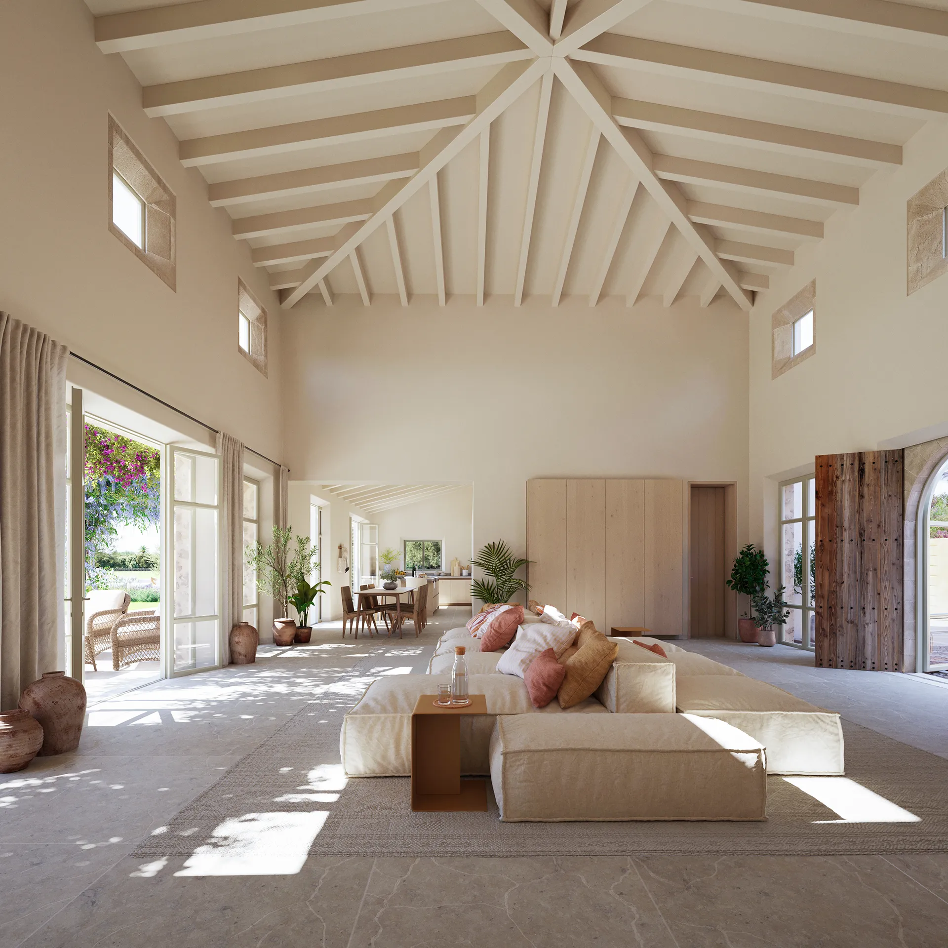 Finca Manacor Mallorca Living Photorealistic Visualization