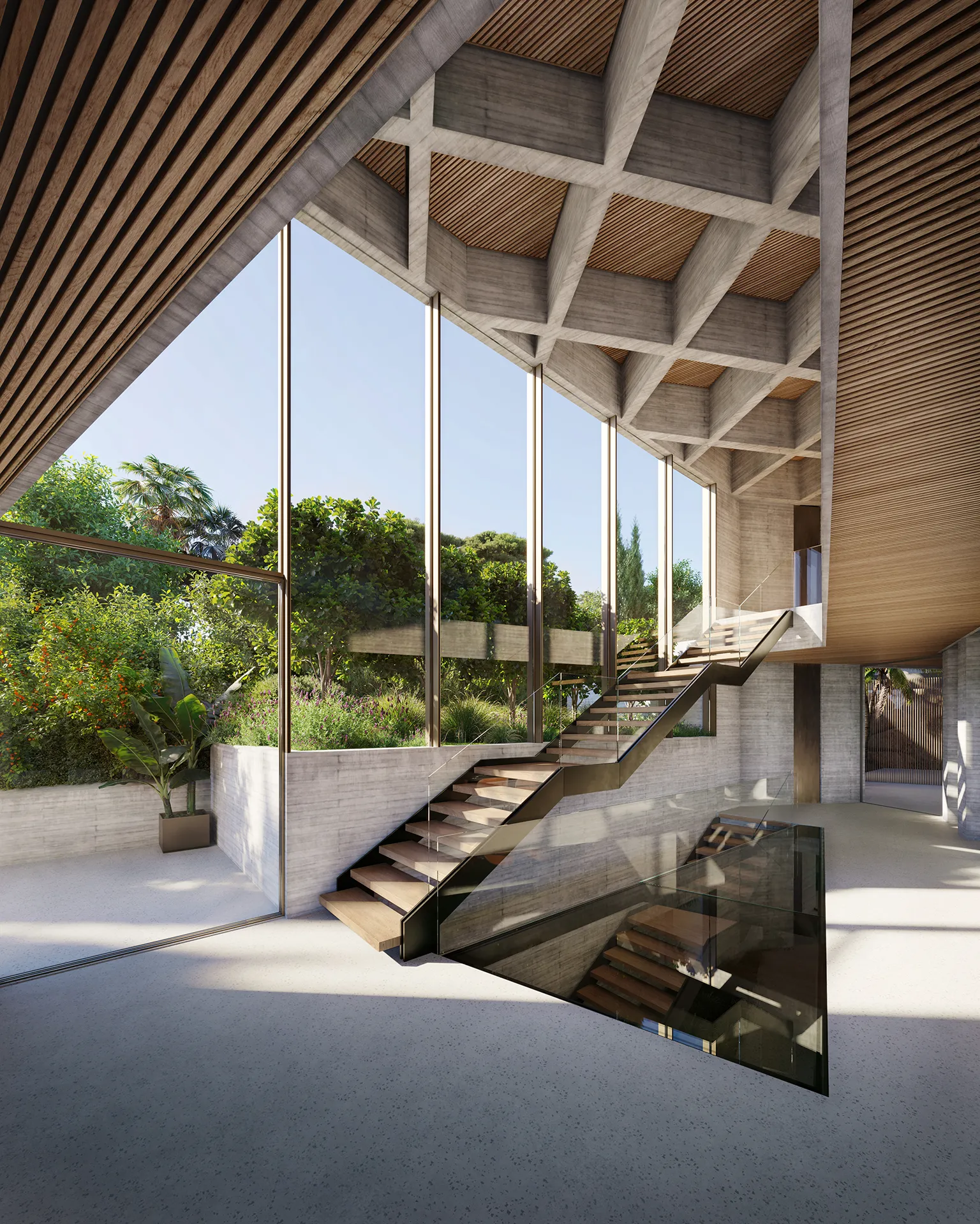 House Costa Den Blanes Mallorca Hallway Photorealistic Visualization