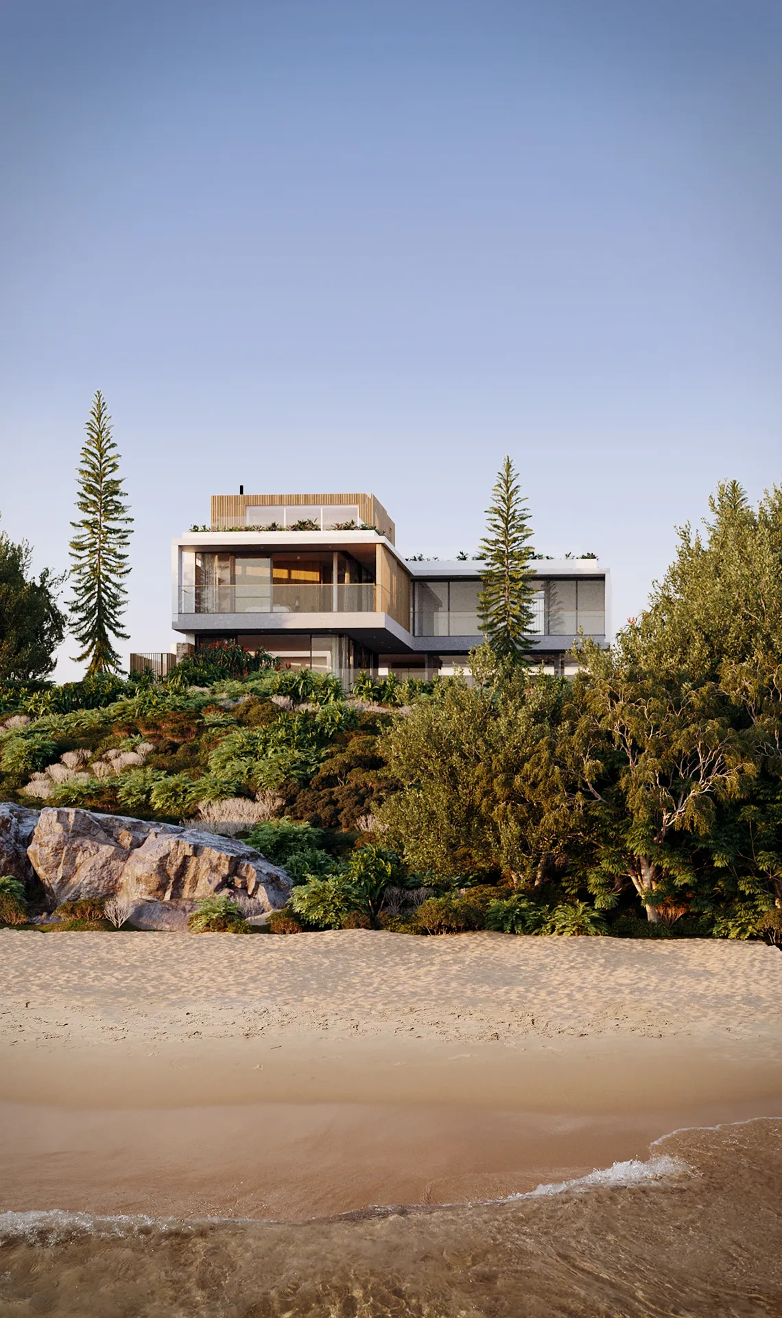 House Gold Coast Australia Fassade eye level Renderings of Architecture