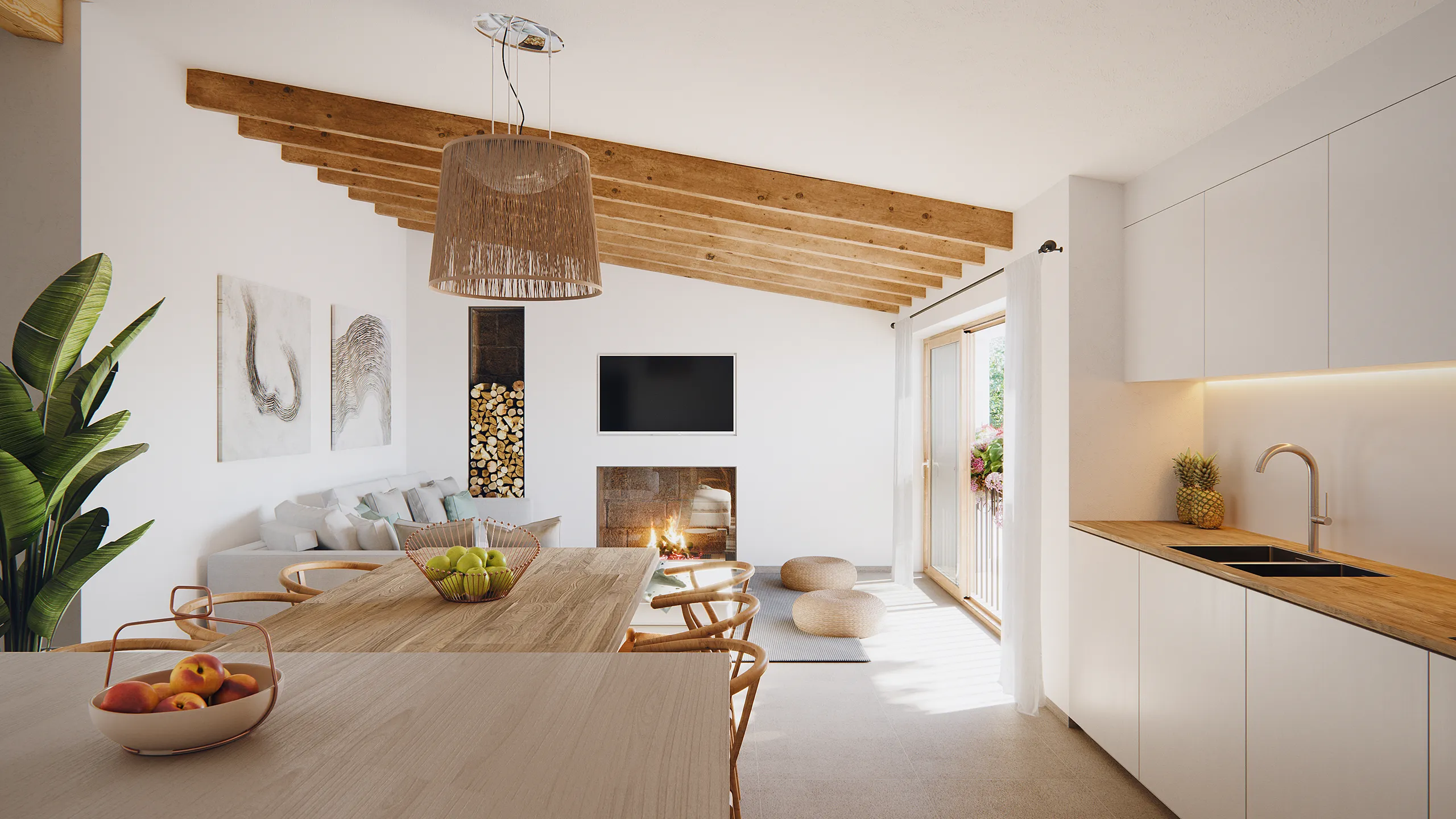 Apartments Sta Maria Mallorca Kitchen Architectural Renders