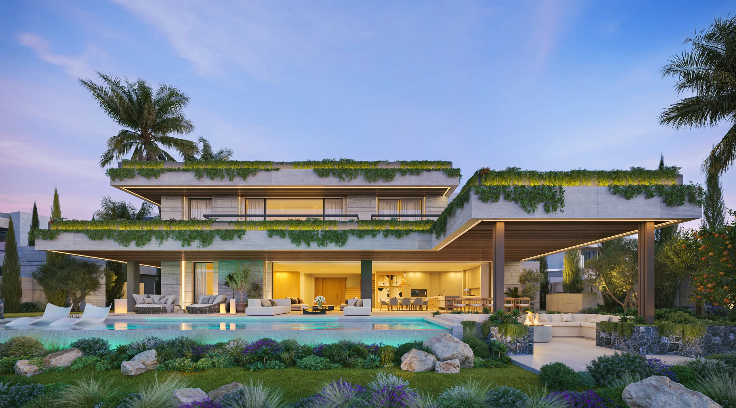 Sky Villas Marbella Fachada Tour virtual fotorrealista